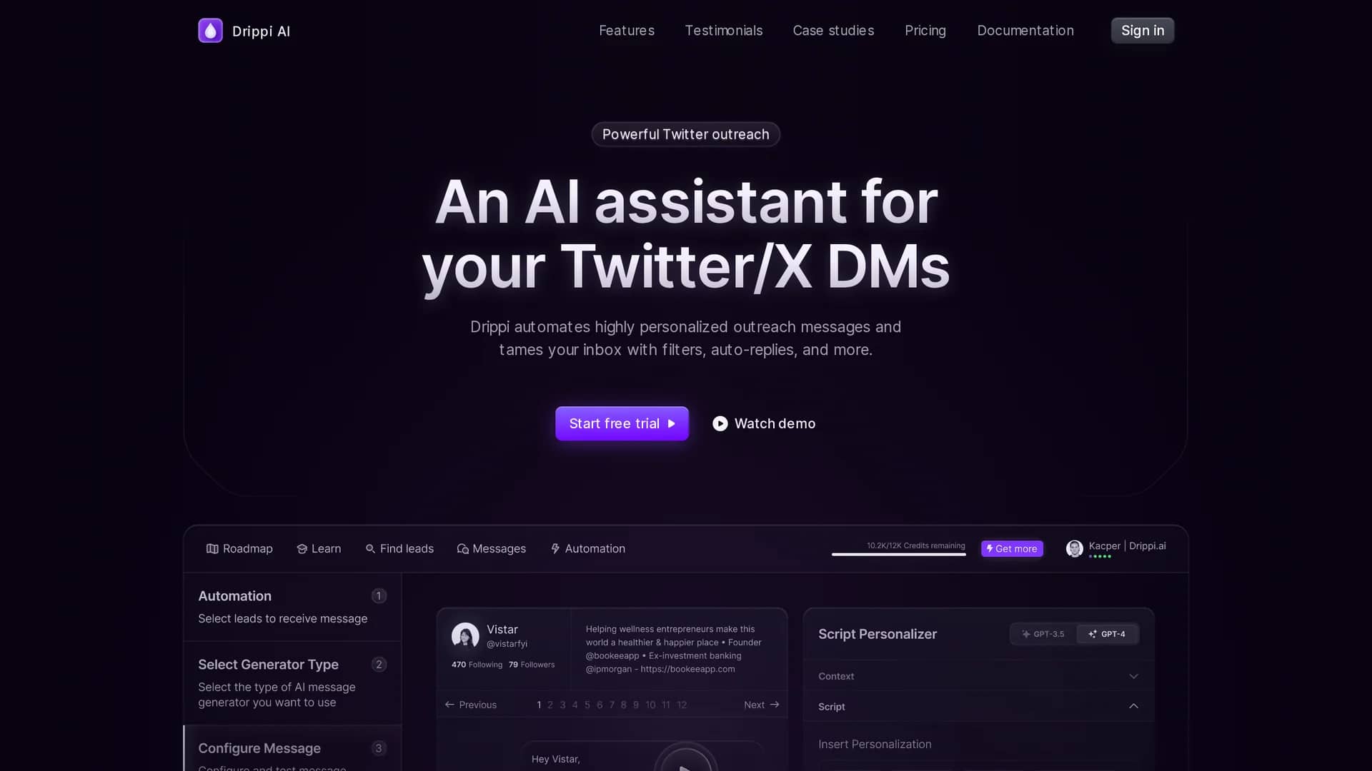 drippi-ai homepage