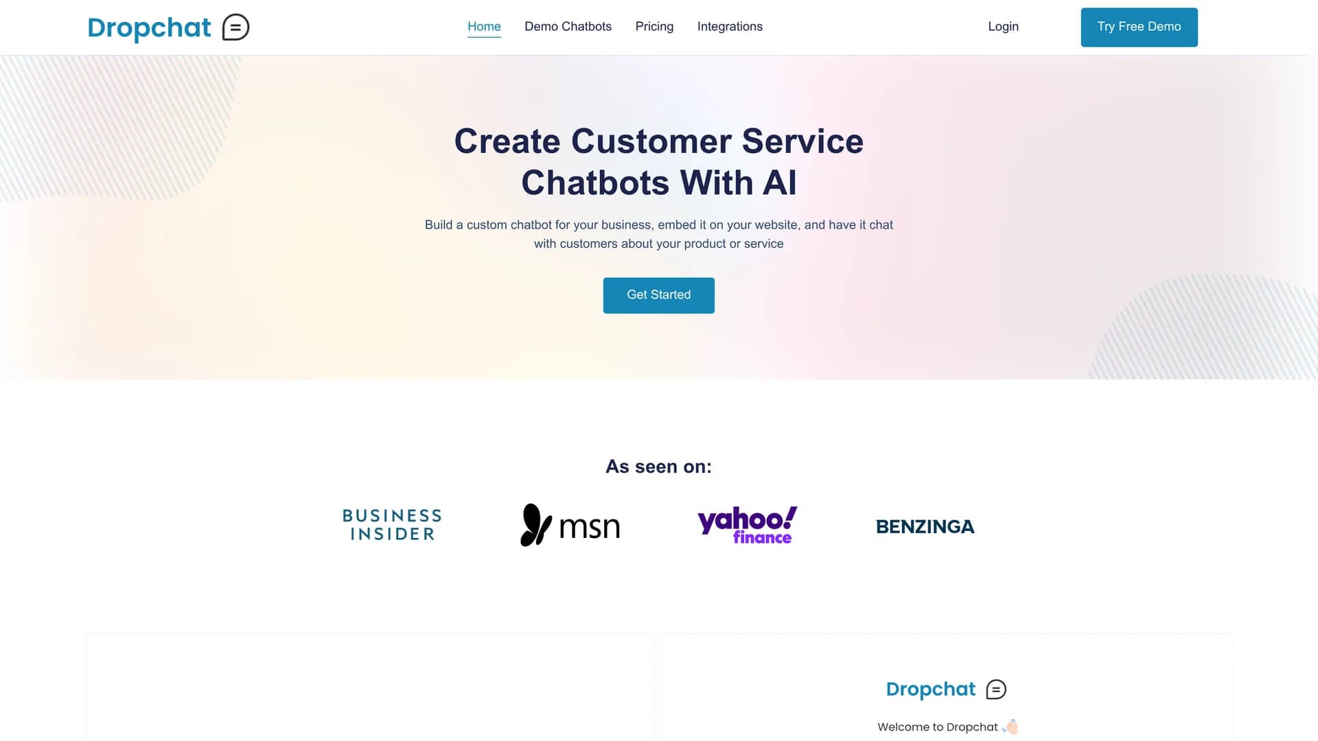 dropchat homepage