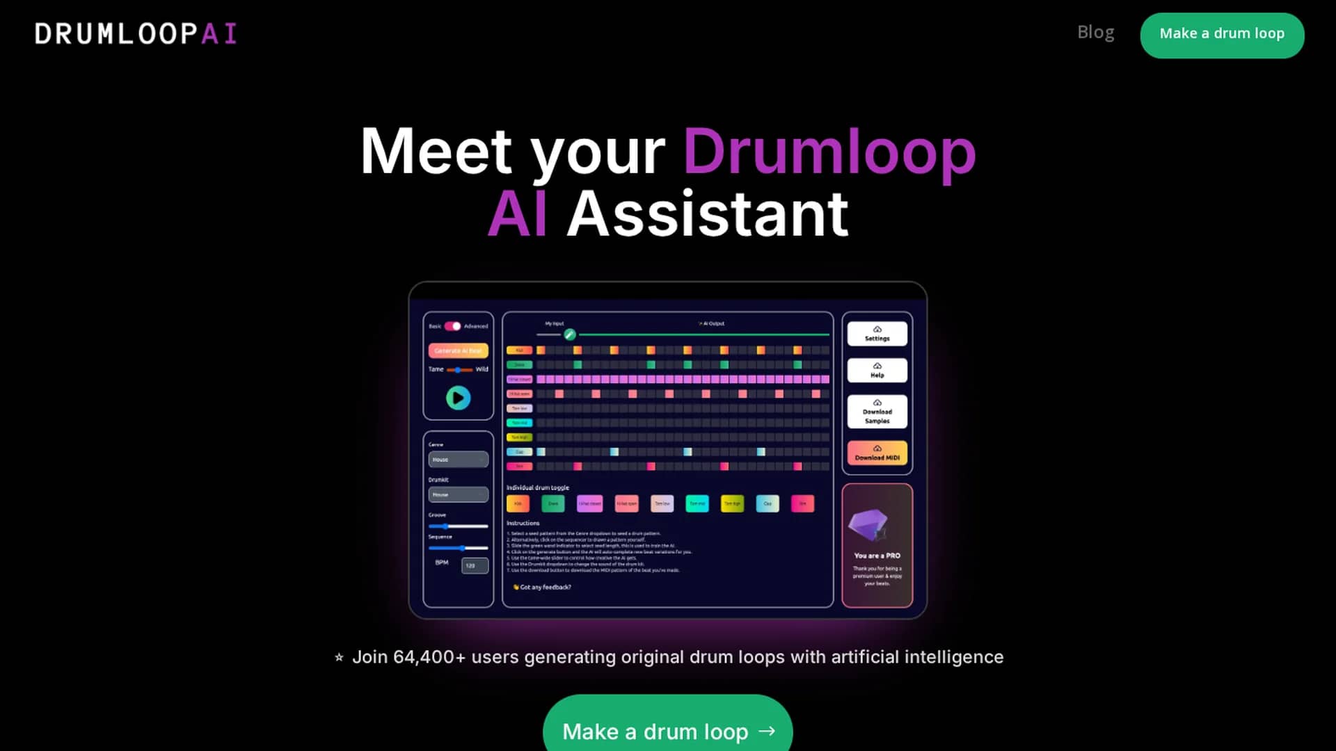 drumloop-ai homepage