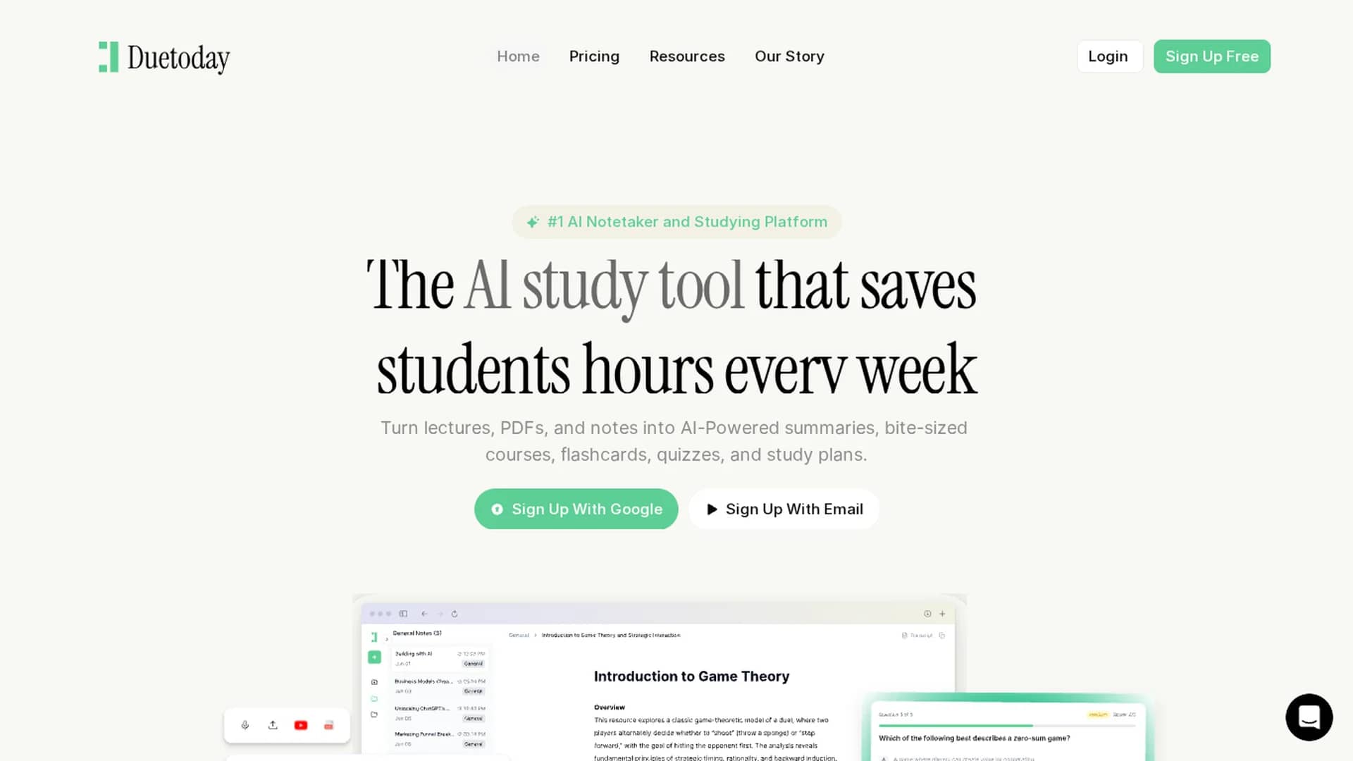 duetoday homepage