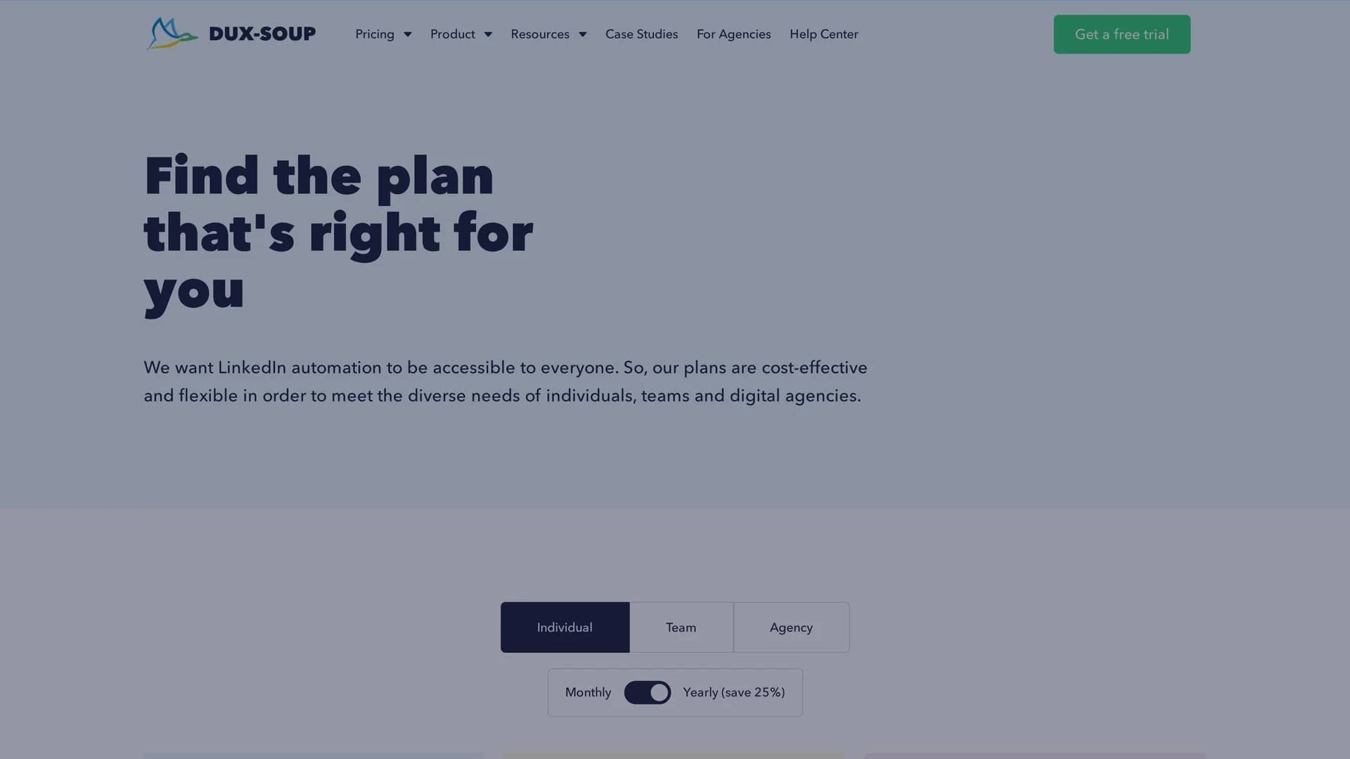 dux-soup homepage