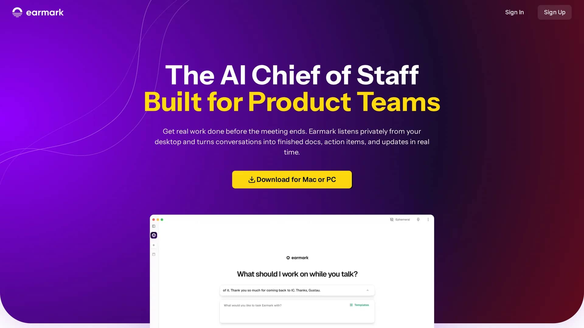 earmark homepage