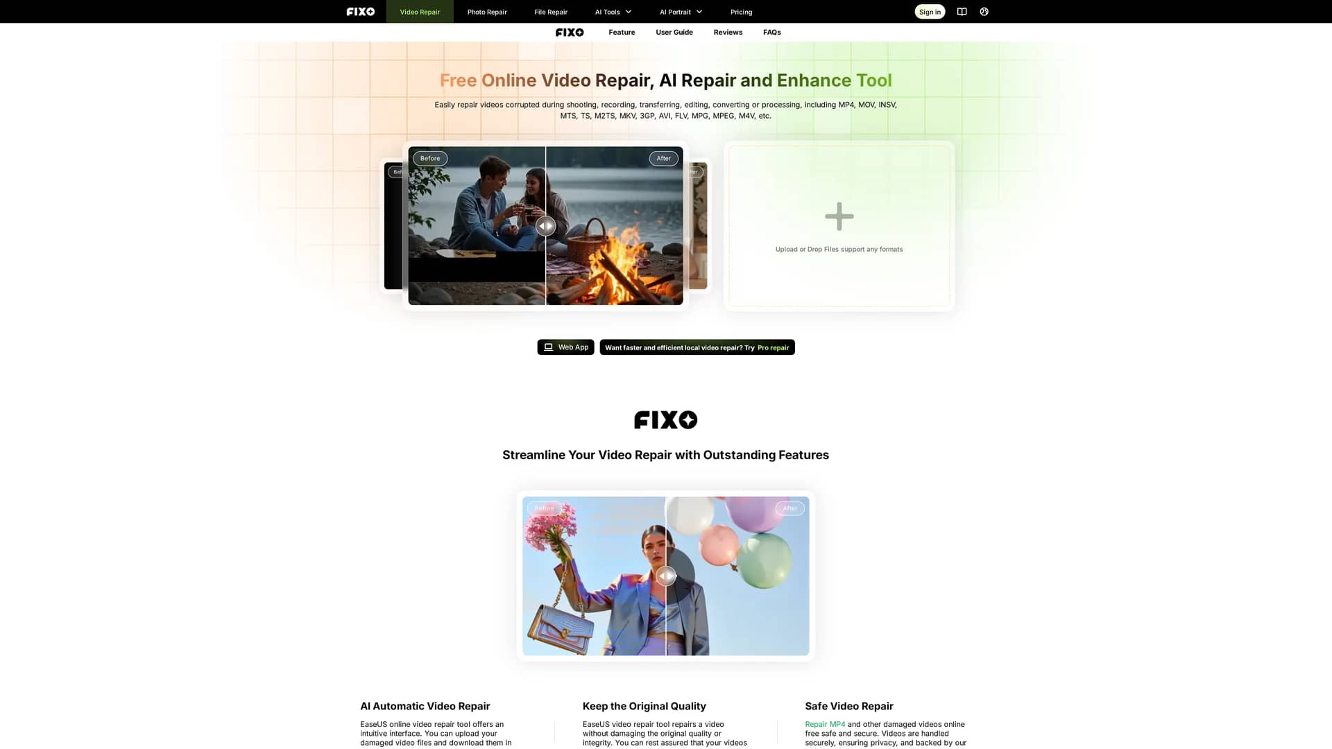 easeus-video-repair homepage