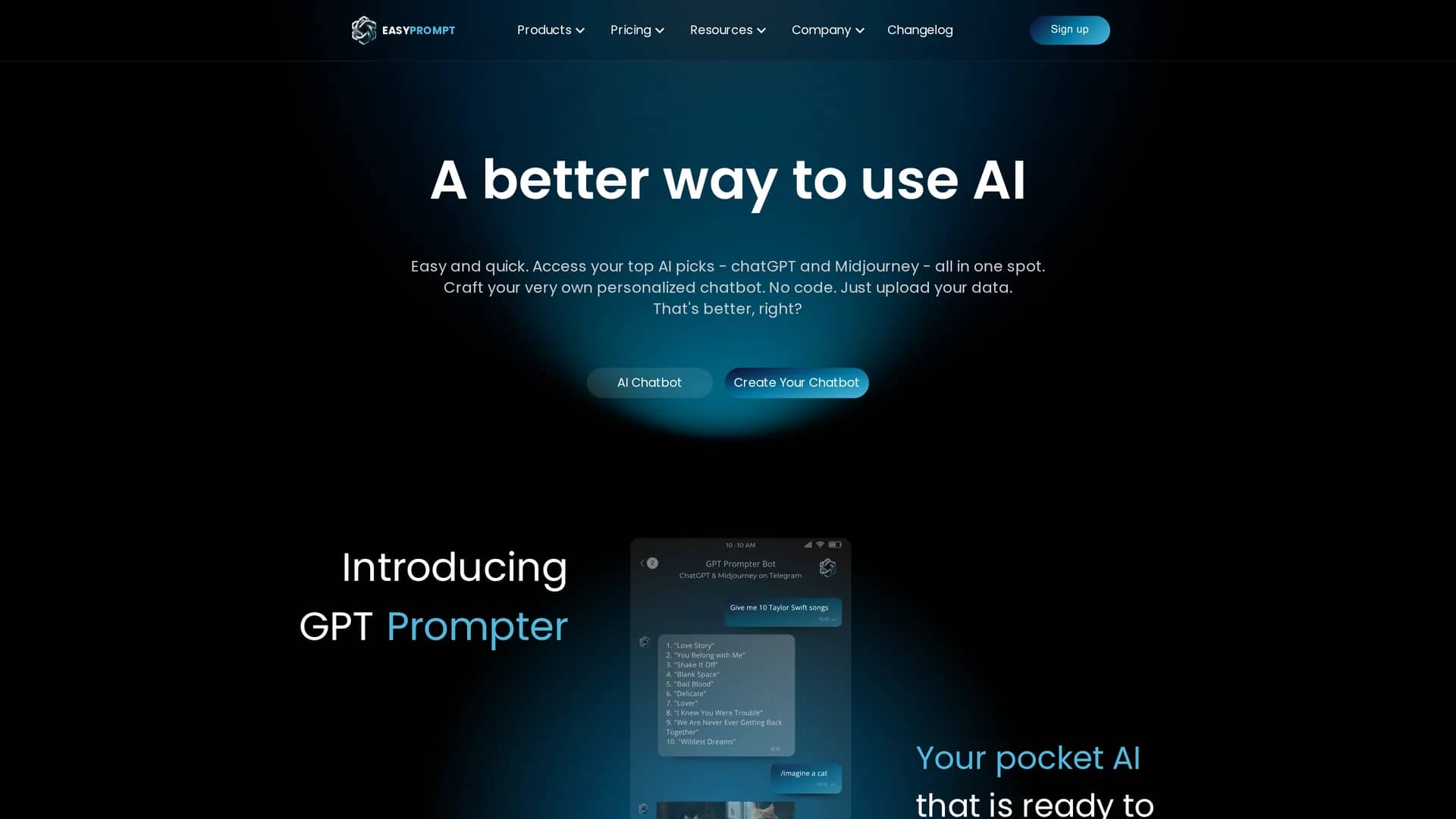 easyprompt homepage