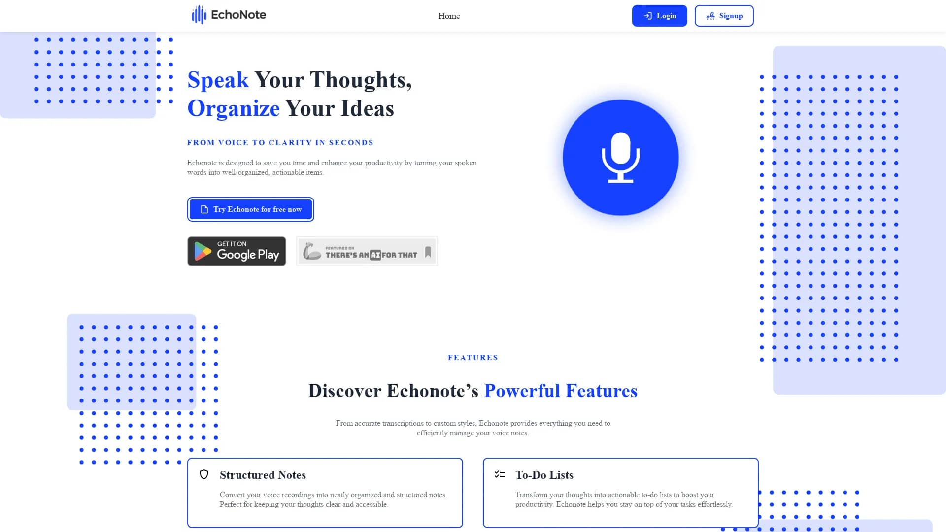 echonote homepage