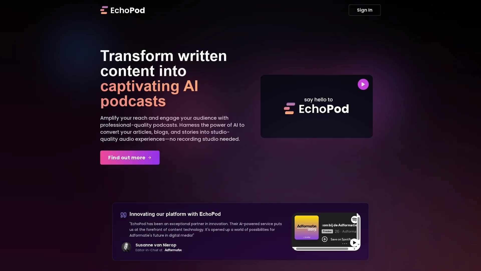echopod homepage