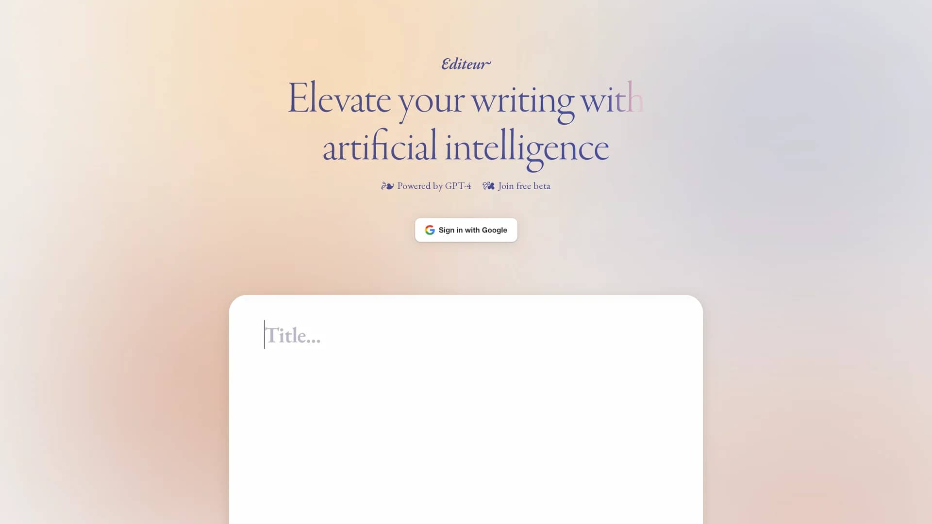 editeur-ai homepage