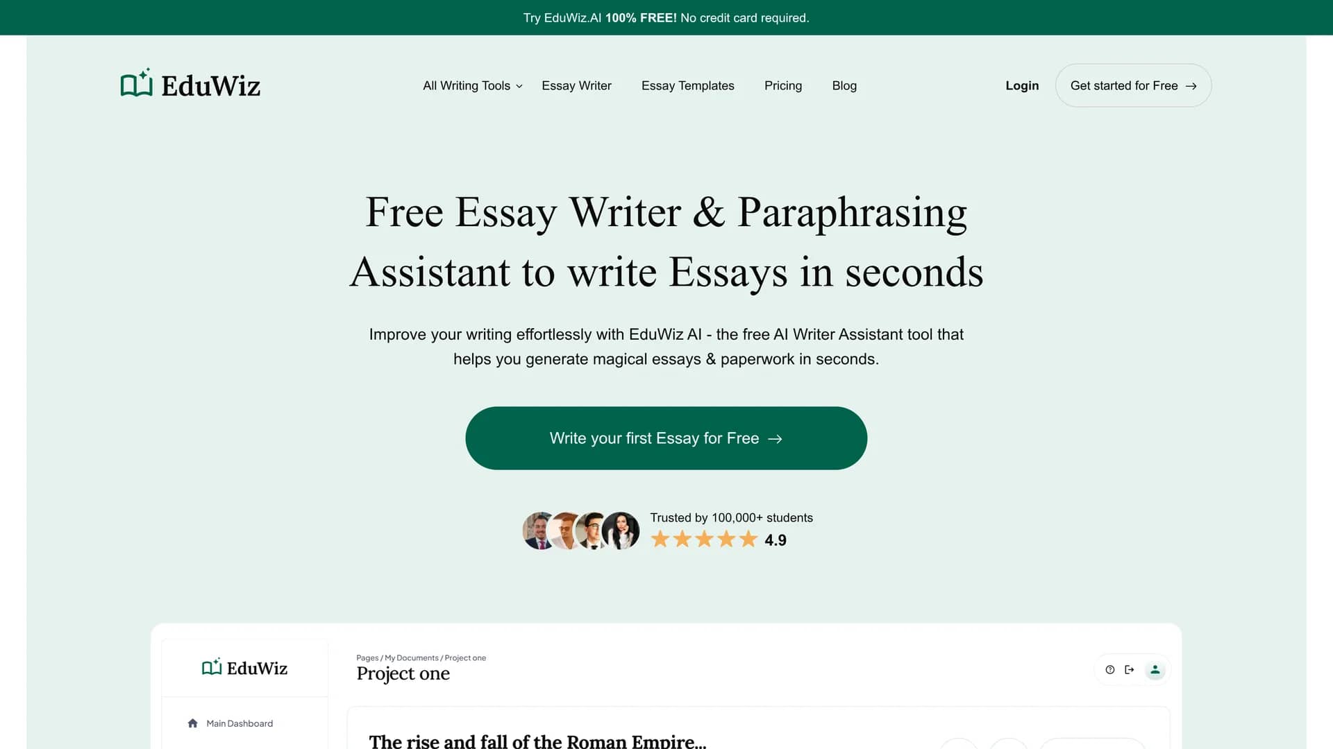 eduwiz-ai homepage