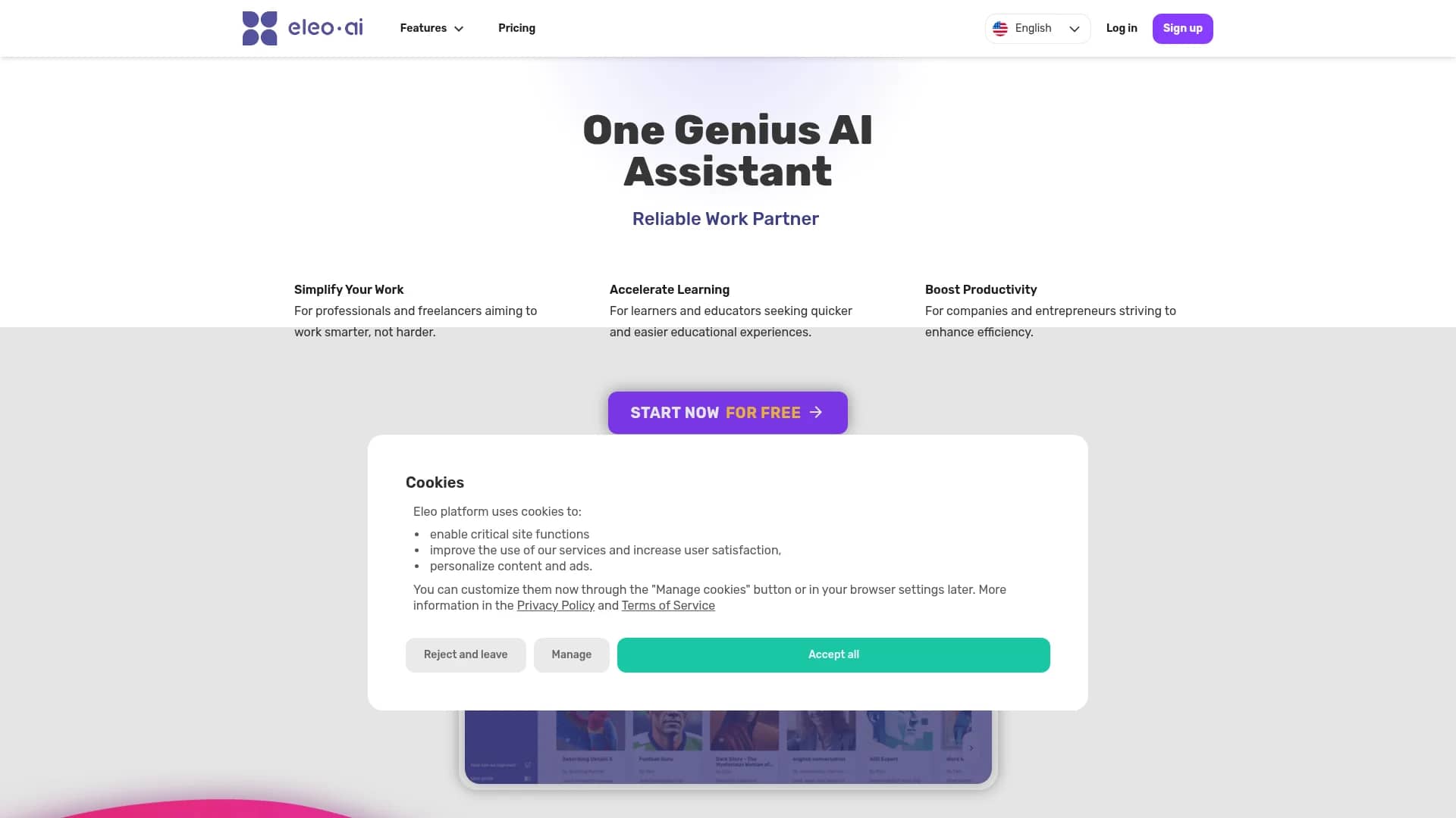 eleo-ai homepage