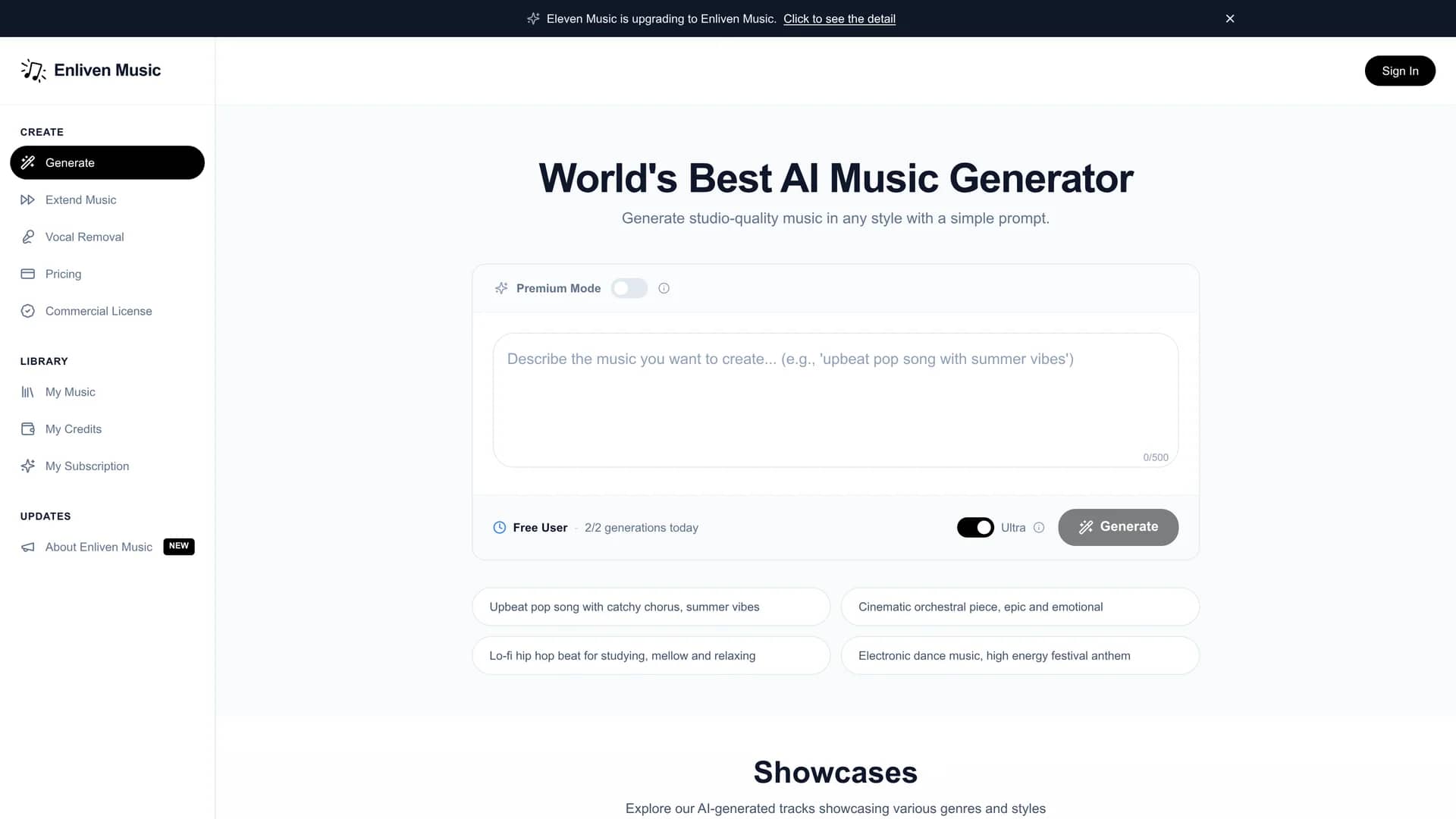 eleven-music homepage
