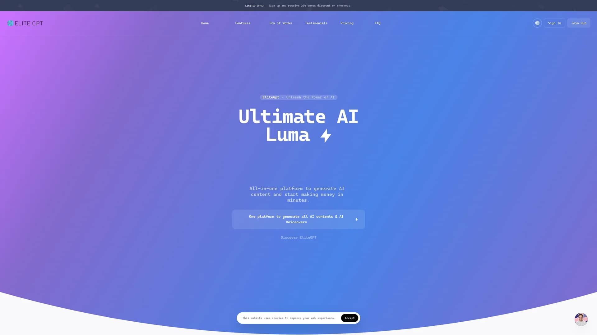 elitegpt homepage