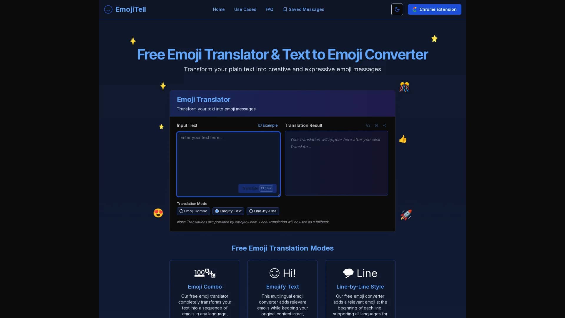 emojitell homepage