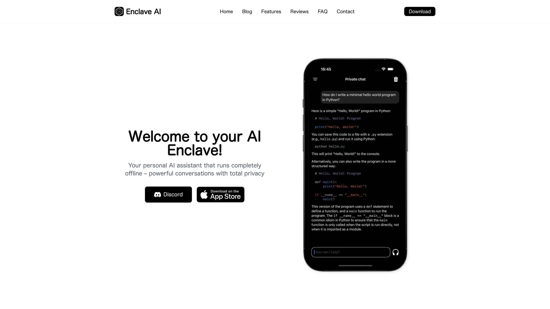 enclave-ai homepage