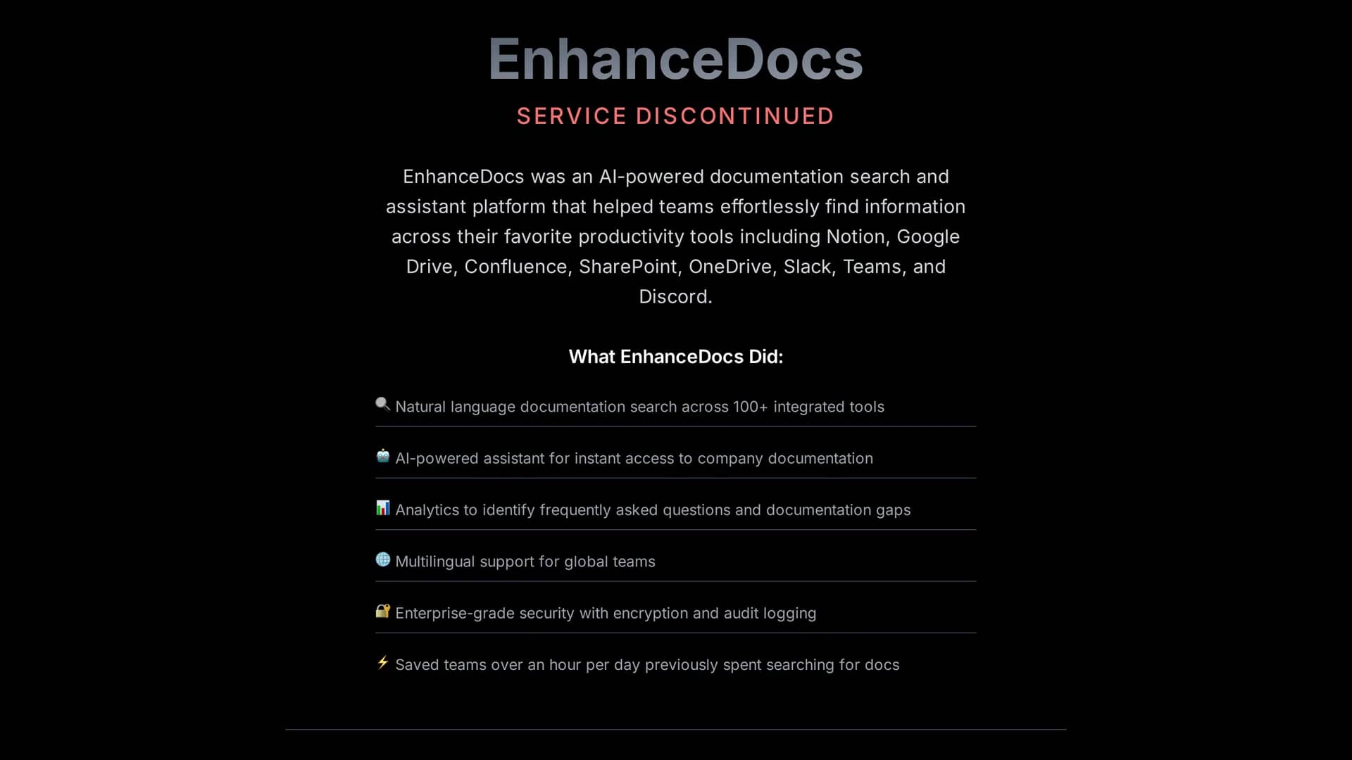enhancedocs homepage