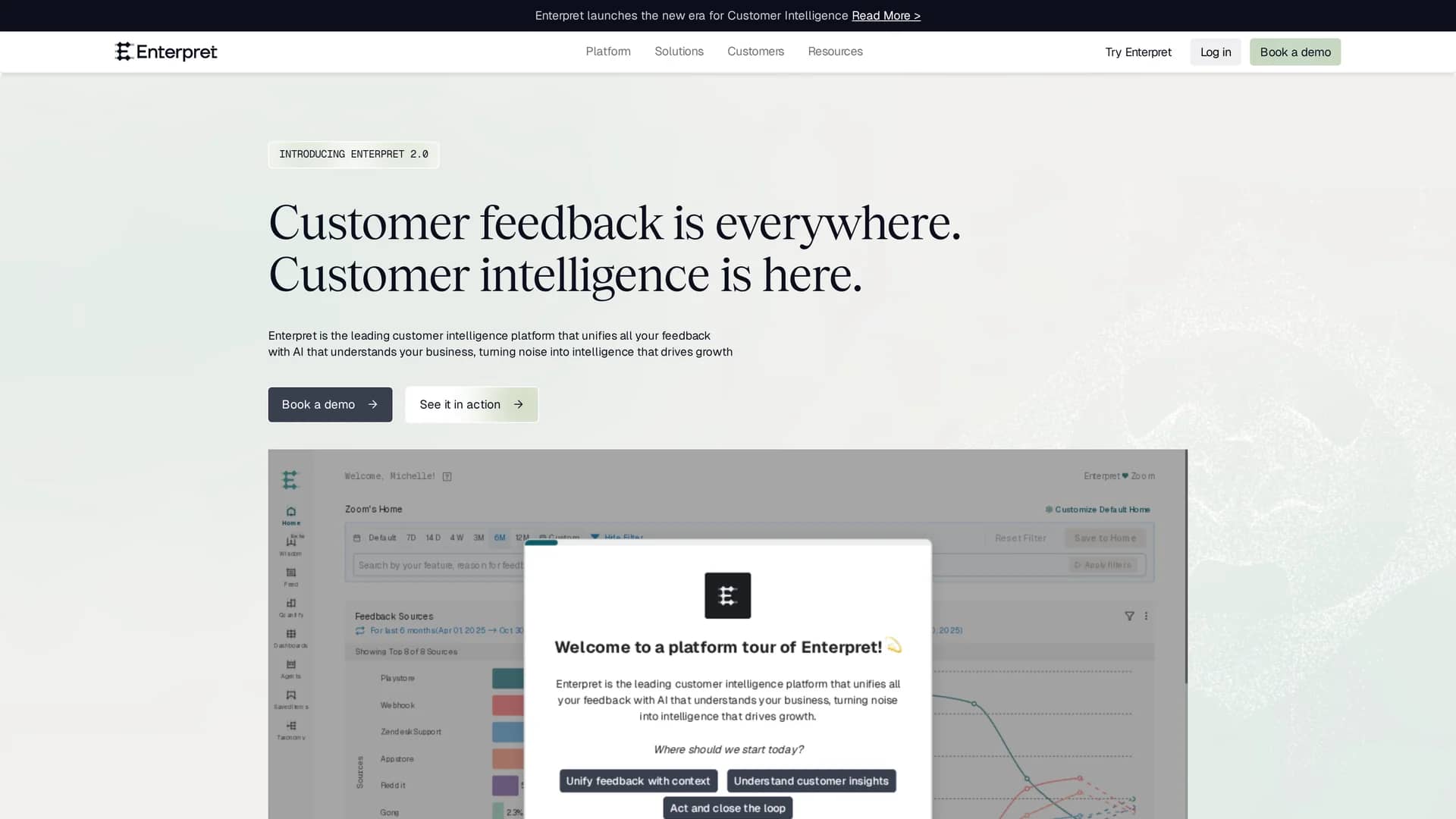 enterpret homepage