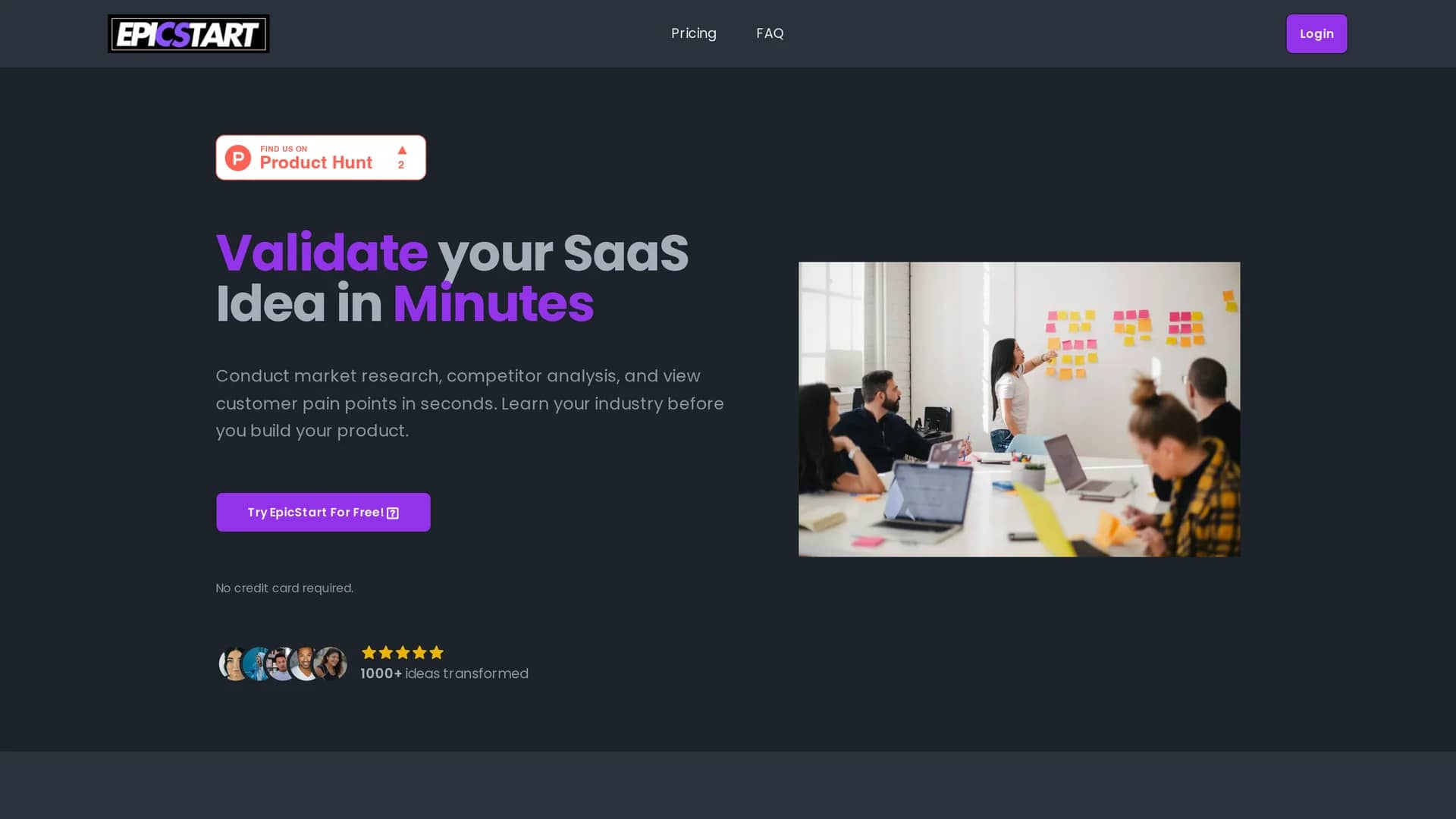 epicstart homepage