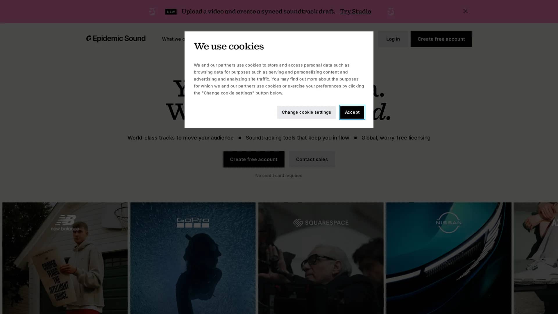 epidemic-sound homepage
