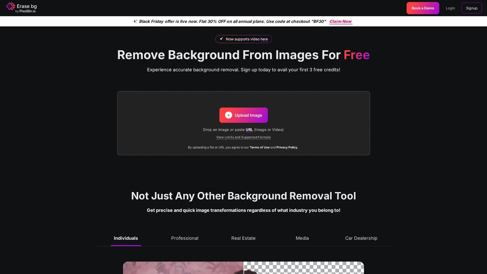erase-bg homepage