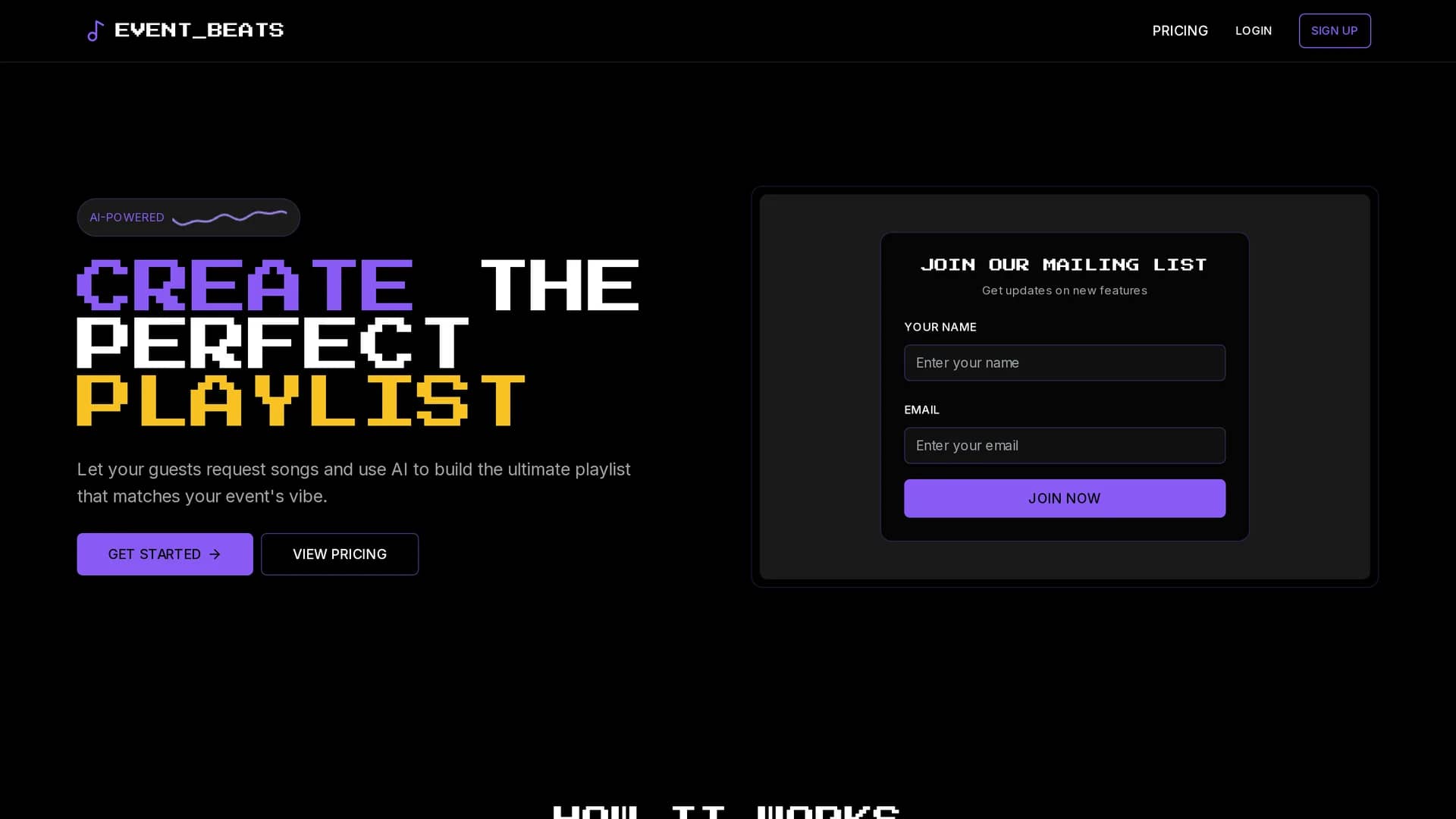 event-beats homepage