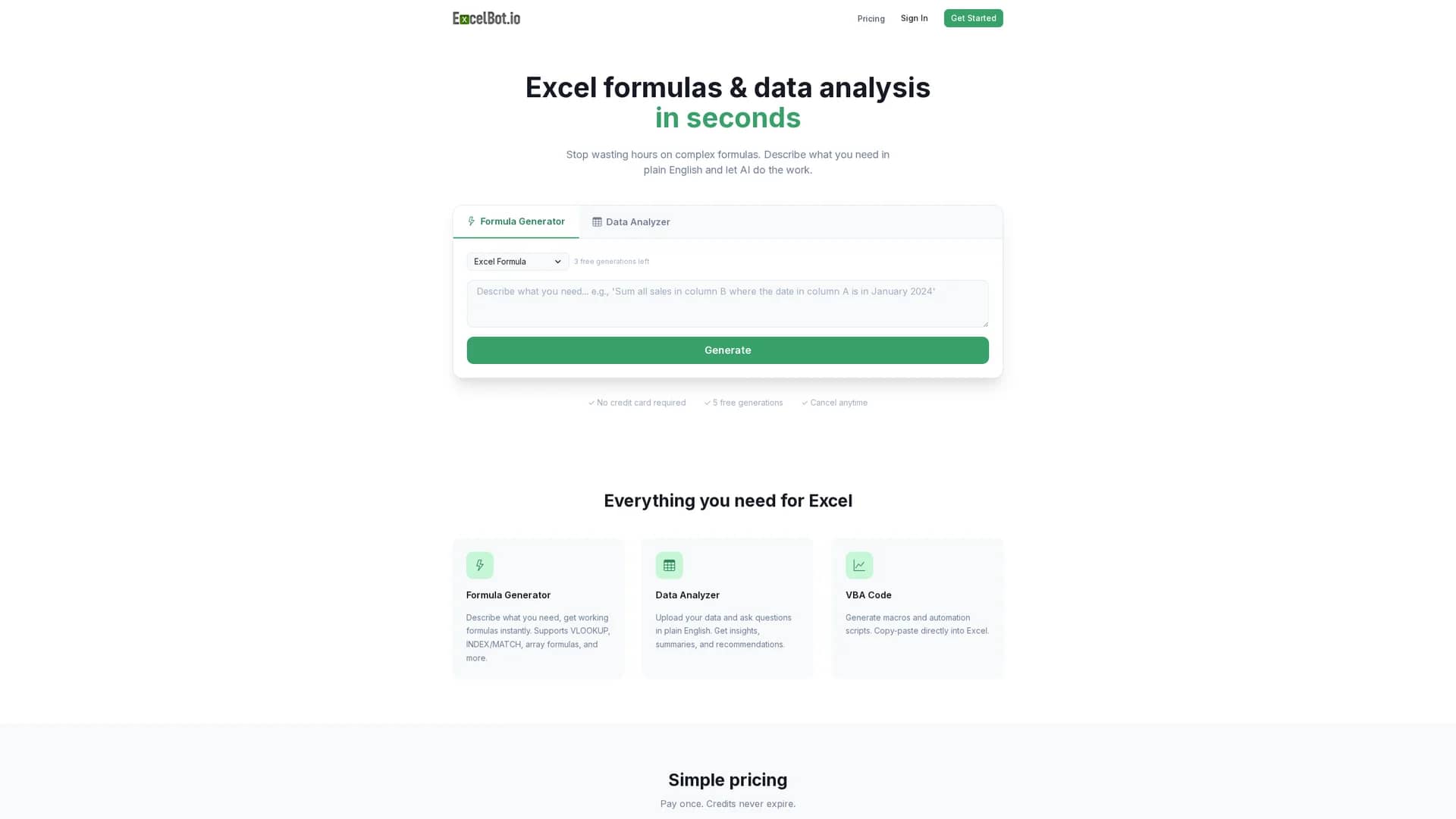 excelbot homepage