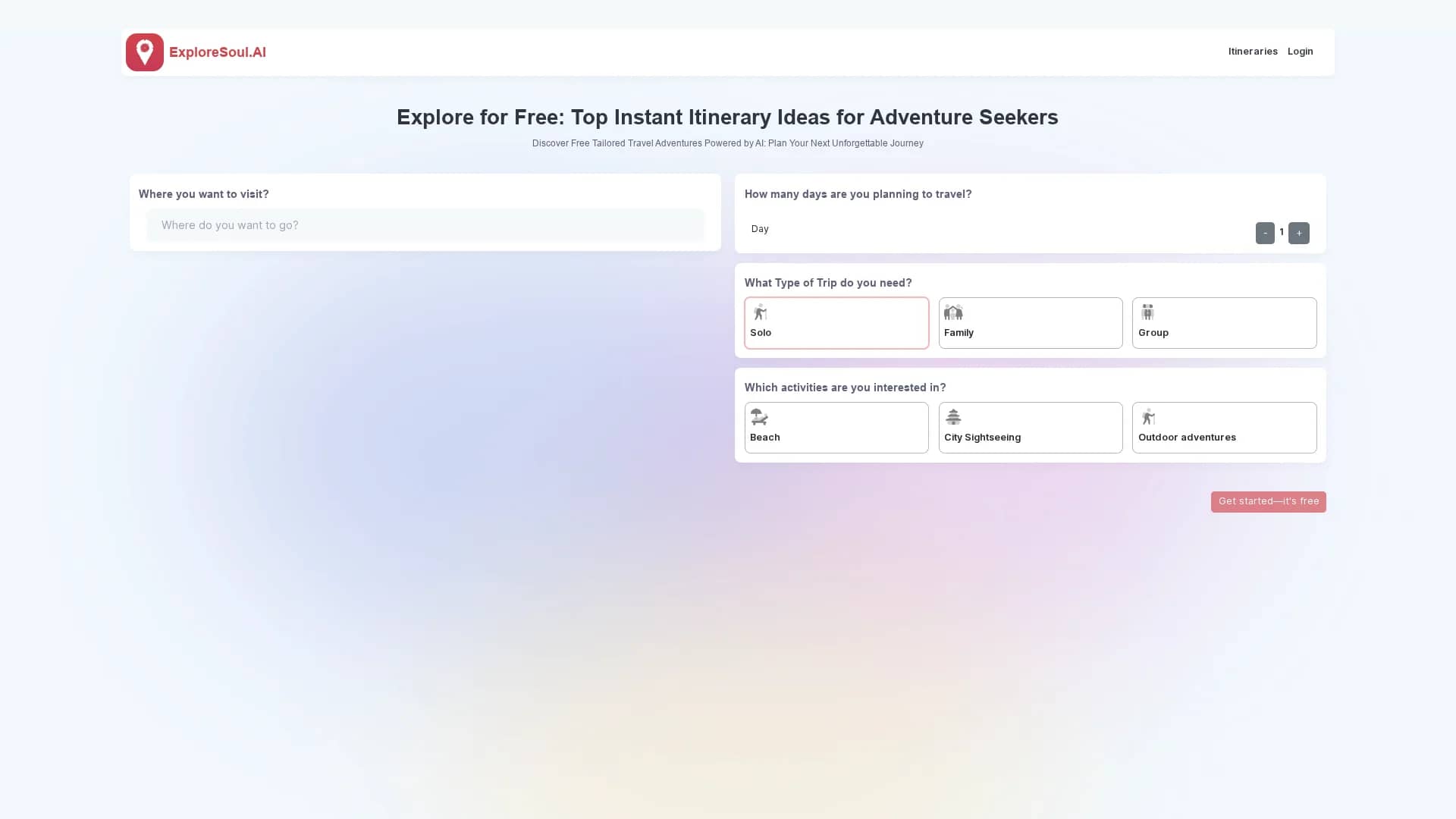 exploresoul-ai homepage