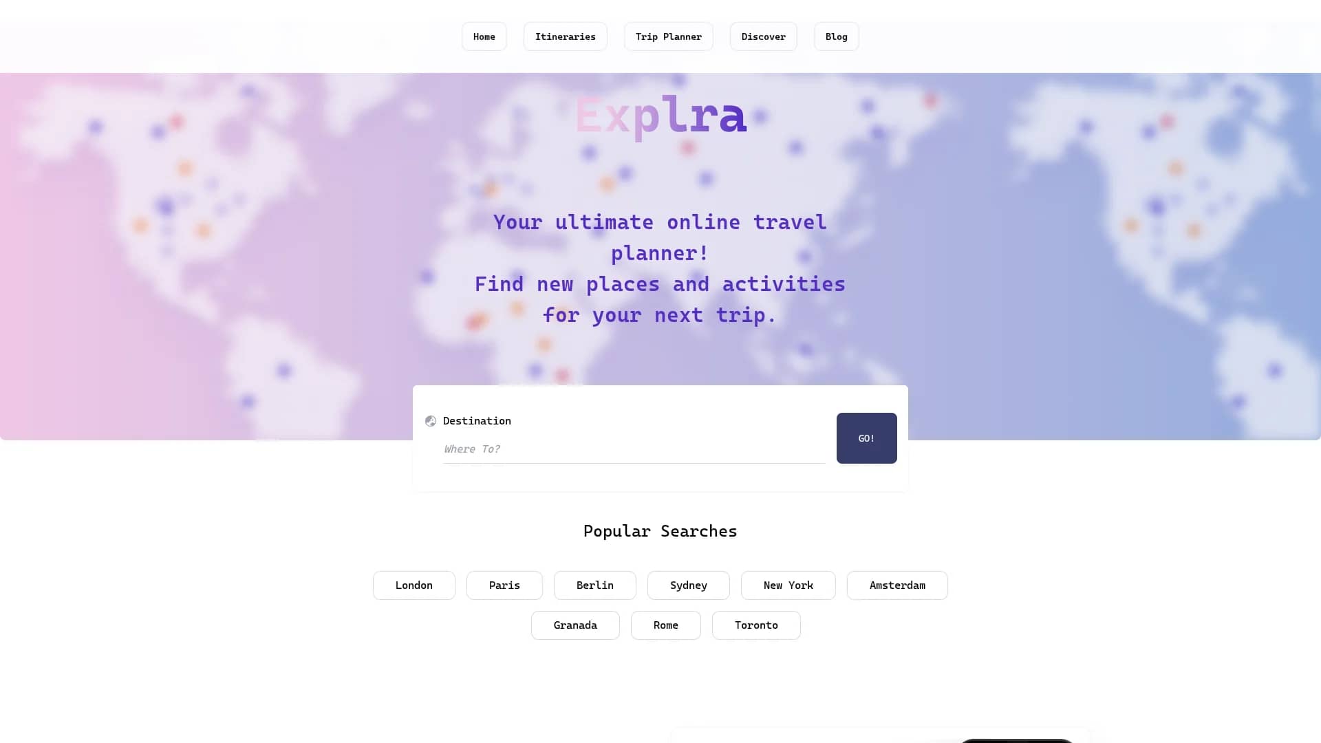 explra homepage
