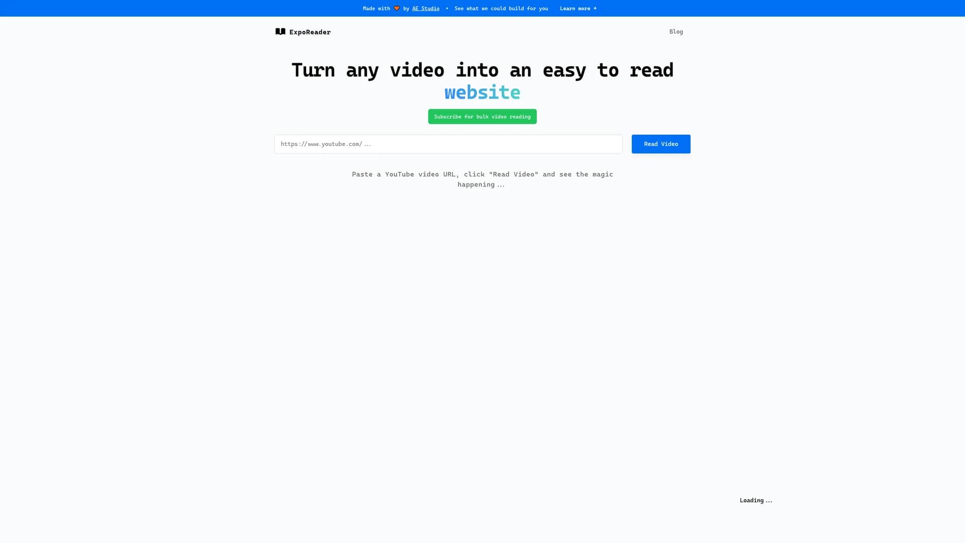 exporeader homepage