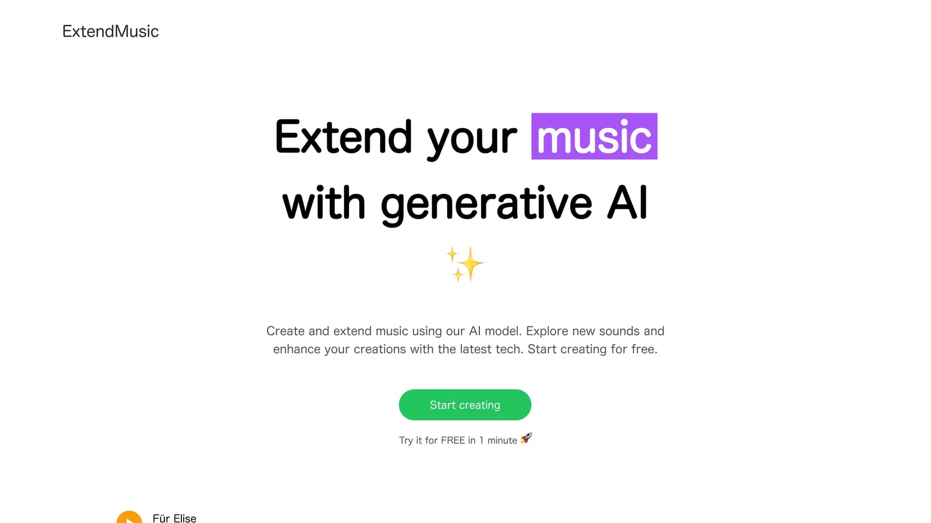 extendmusic-ai homepage