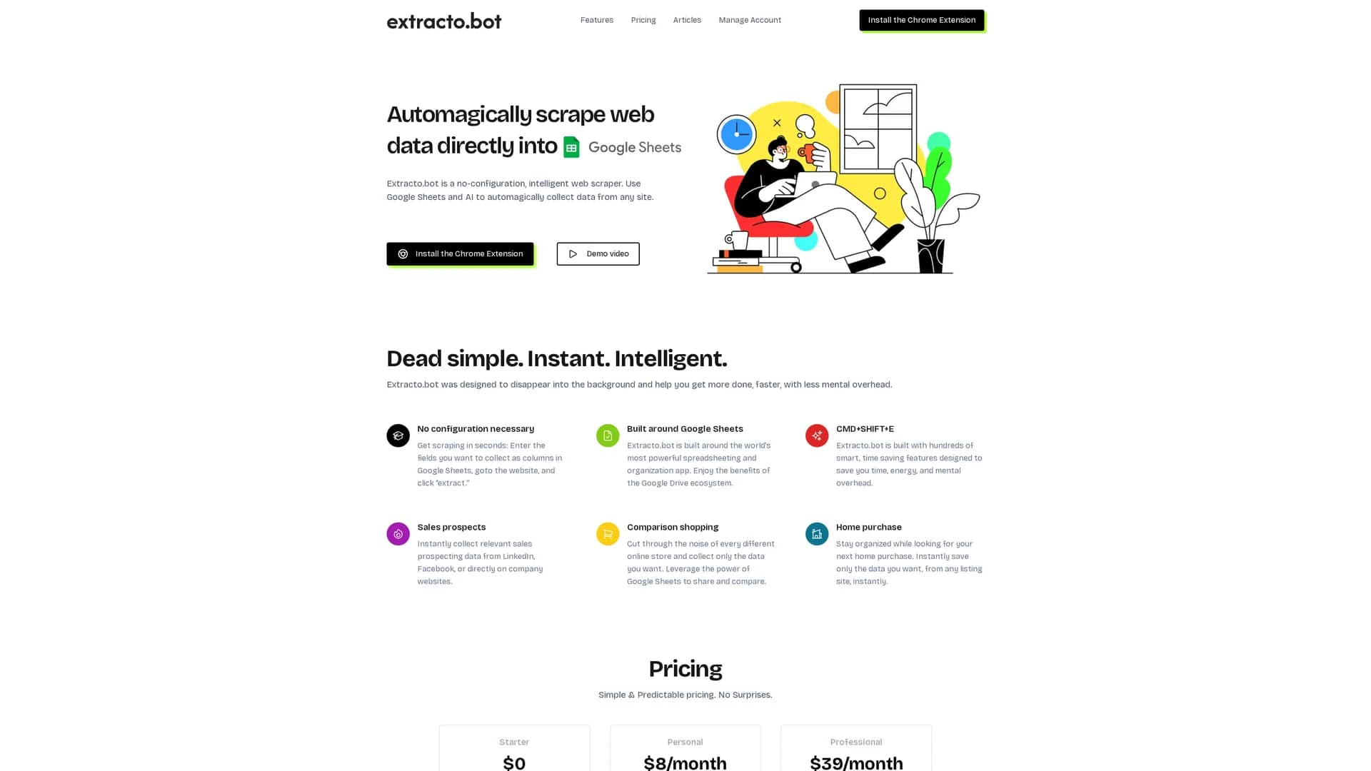 extracto-bot homepage