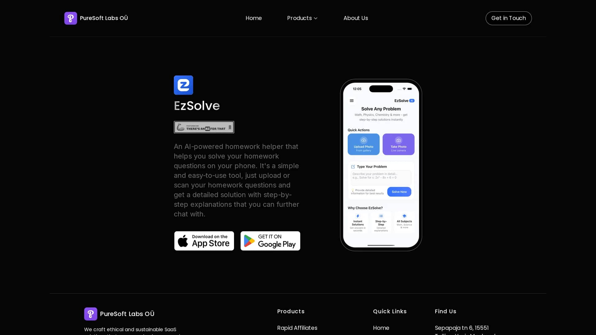 ezsolve-ai-homework-helper homepage