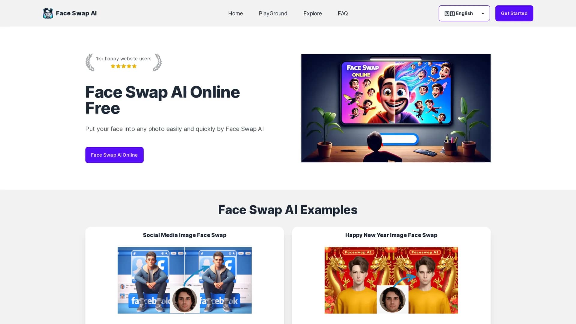 face-swap-ai homepage