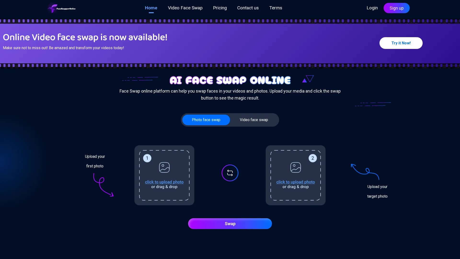 face-swapper-online homepage