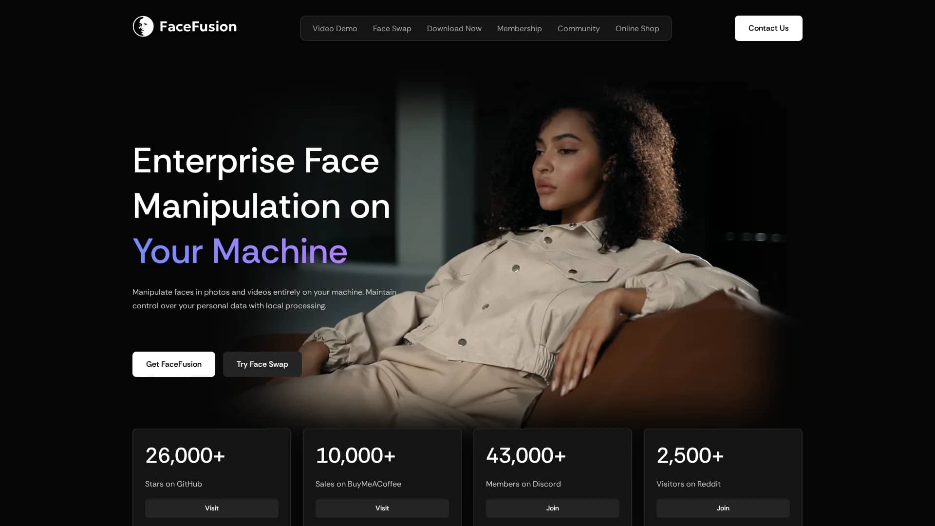 facefusion-io homepage