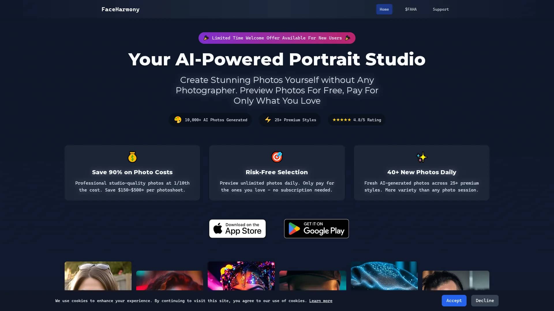 faceharmony homepage