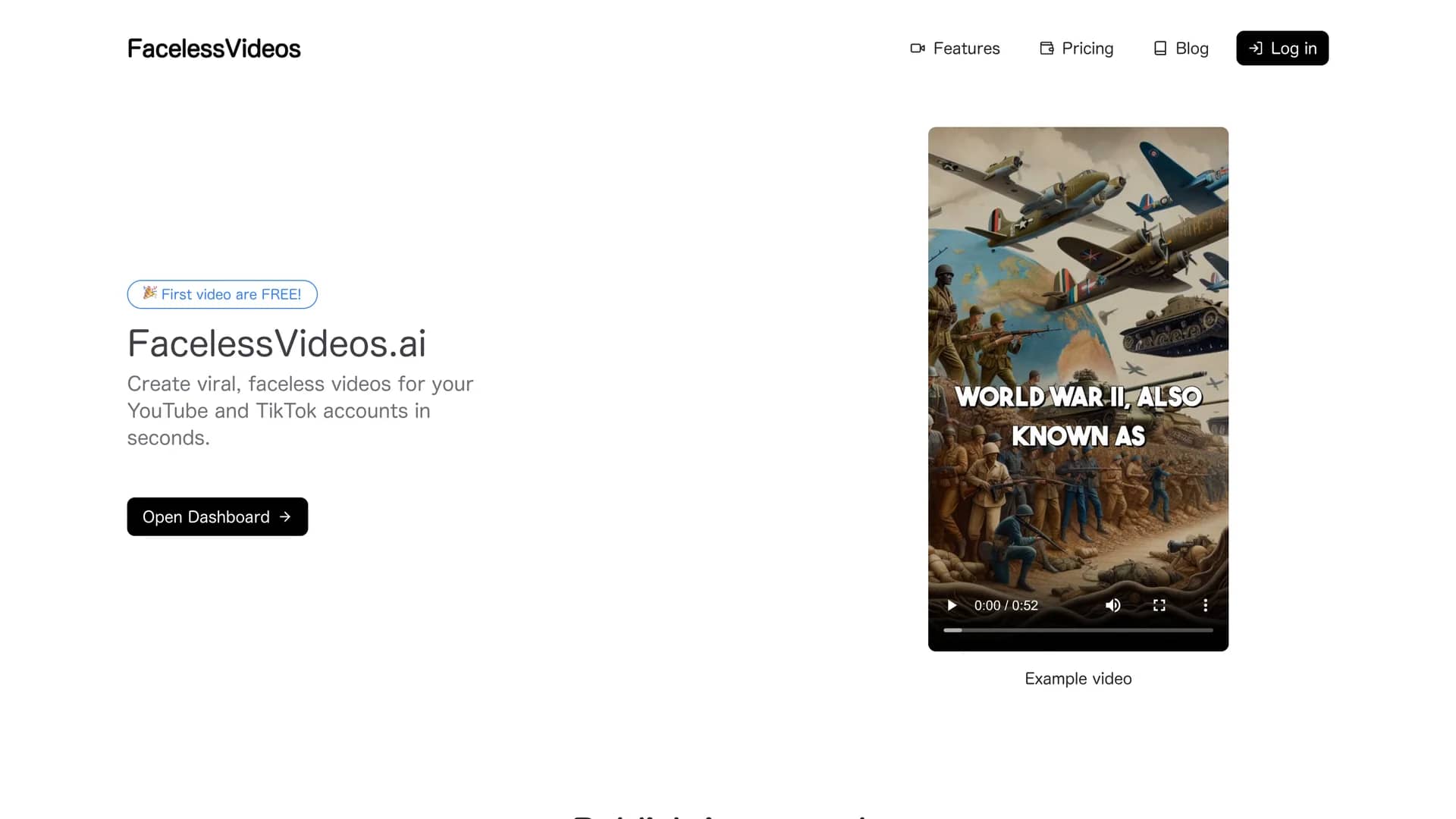 facelessvideos-ai homepage