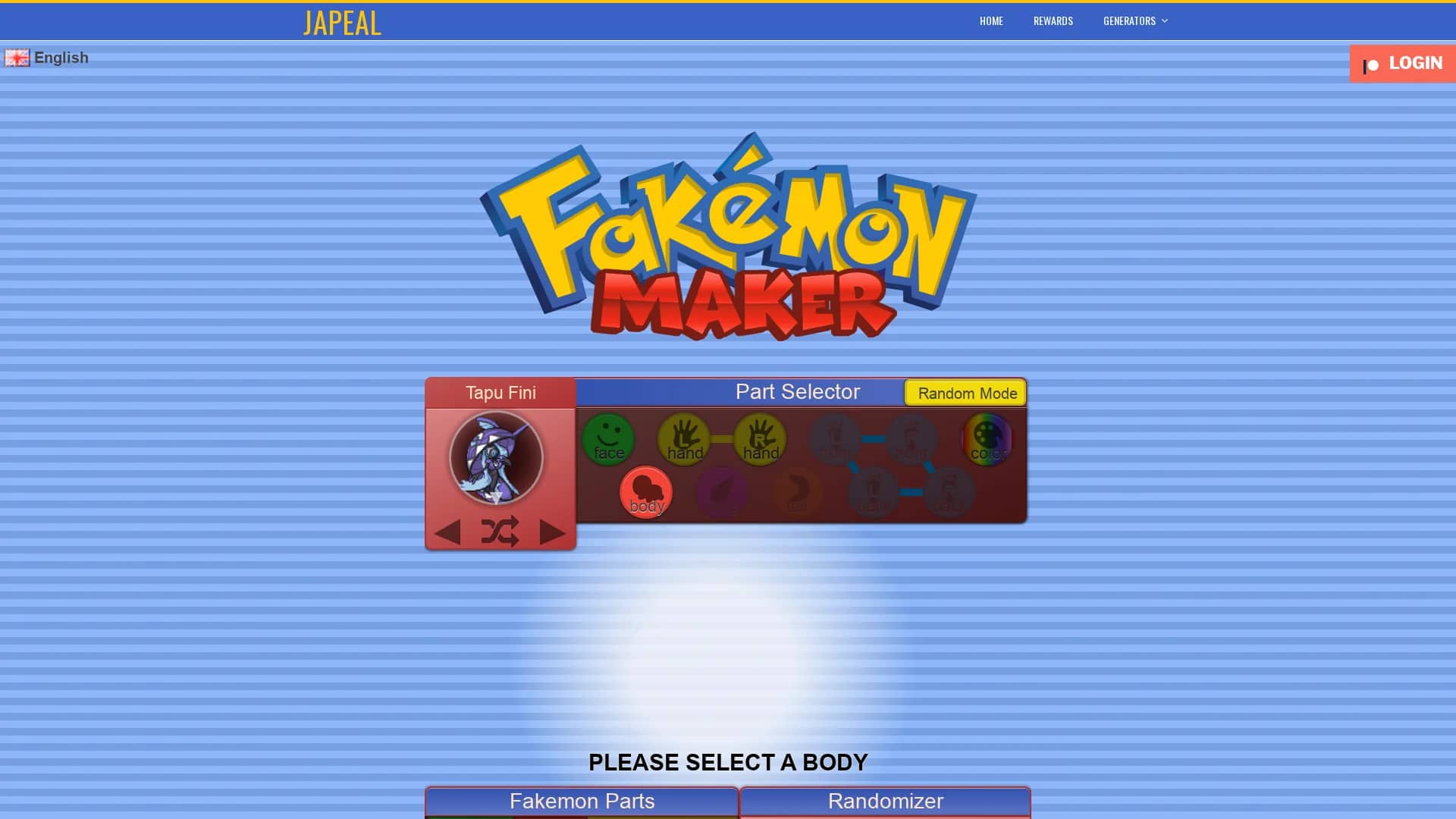 fakemon-maker homepage