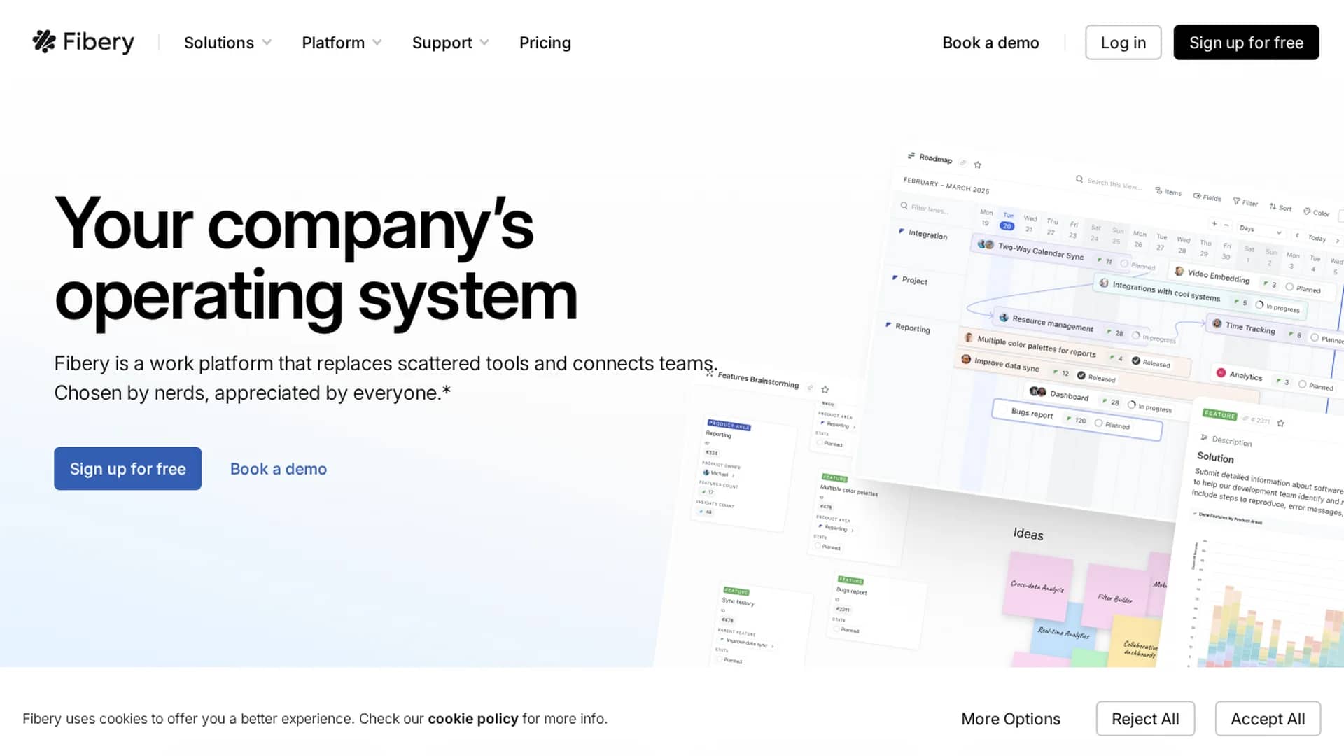 fibery homepage