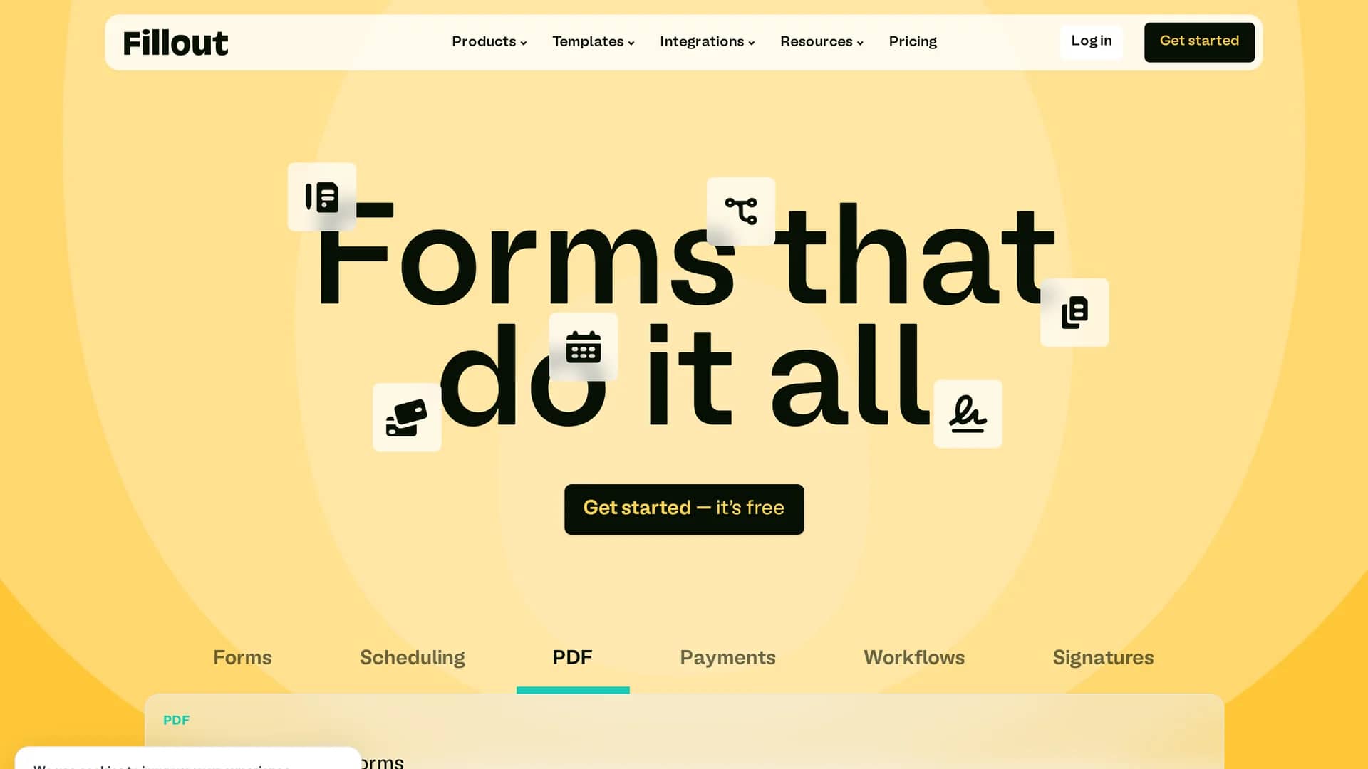 fillout-com homepage