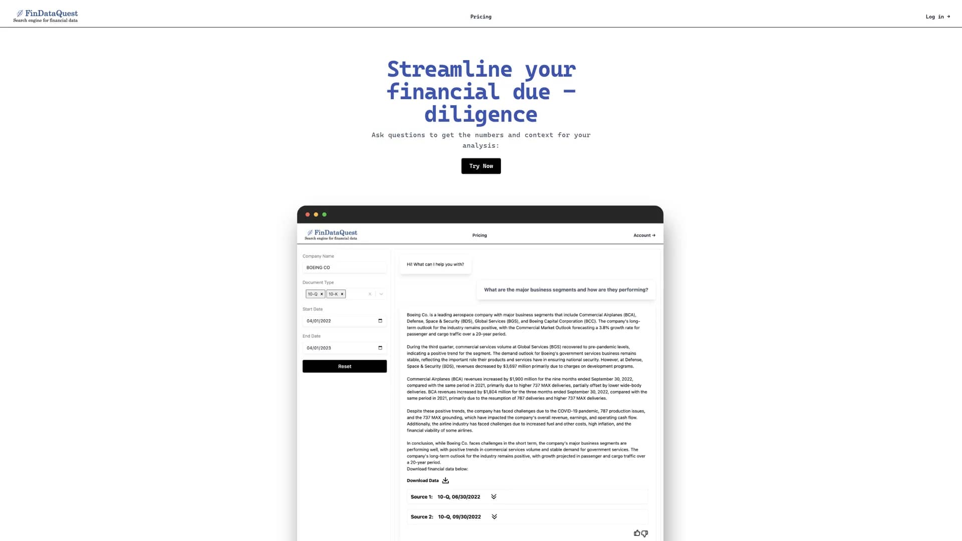 findataquest homepage