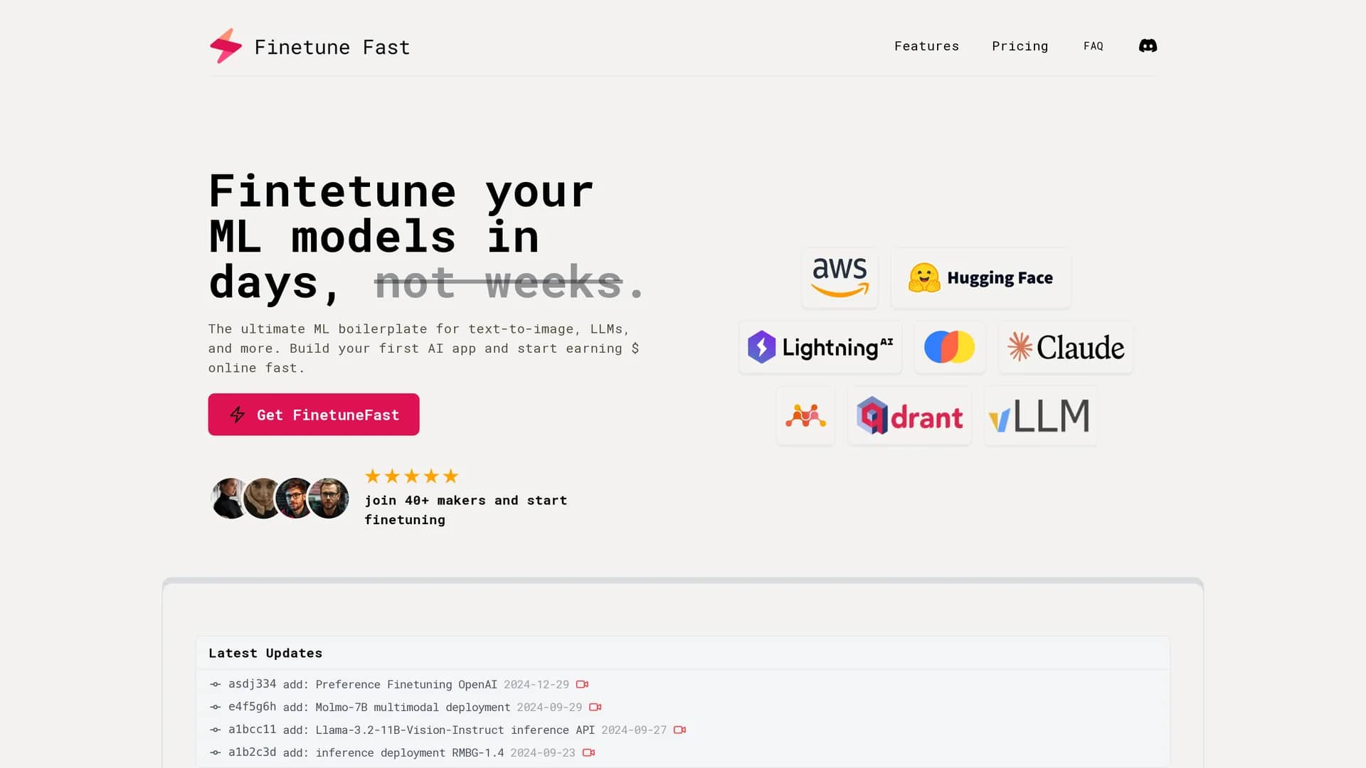finetunefast homepage