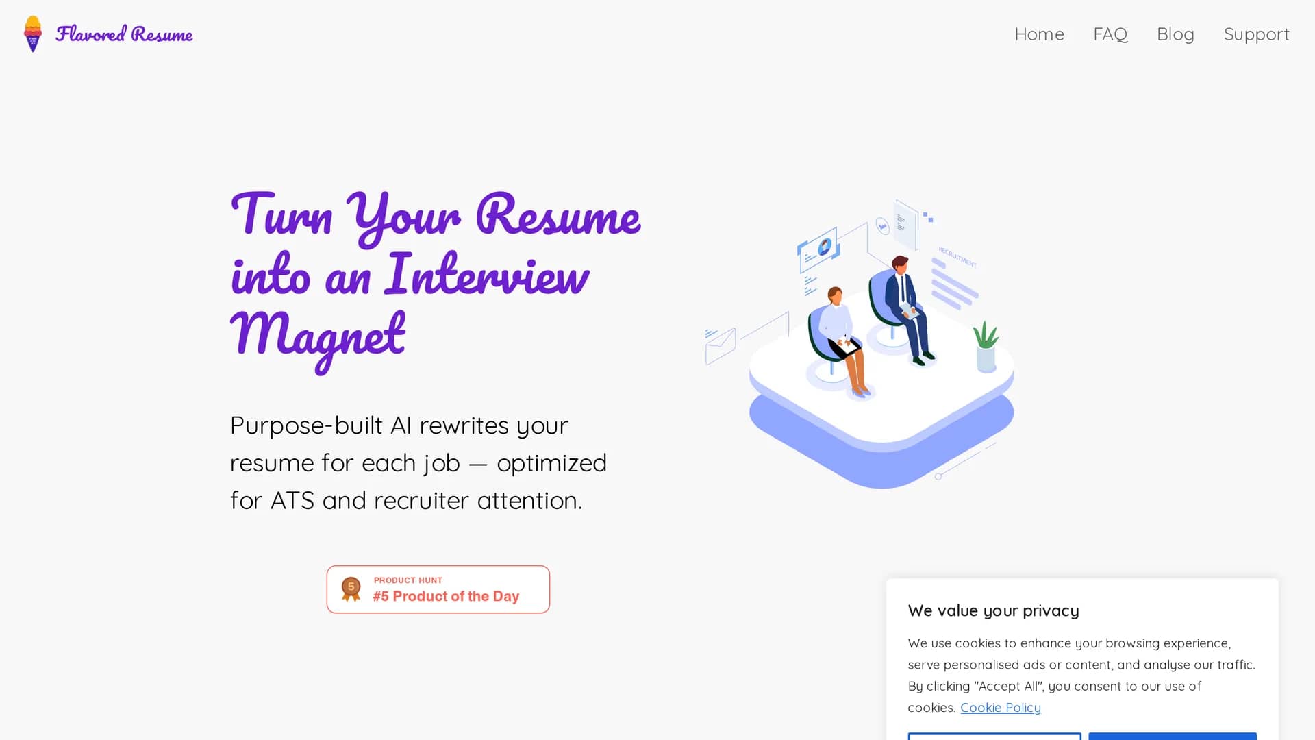 flavored-resume homepage