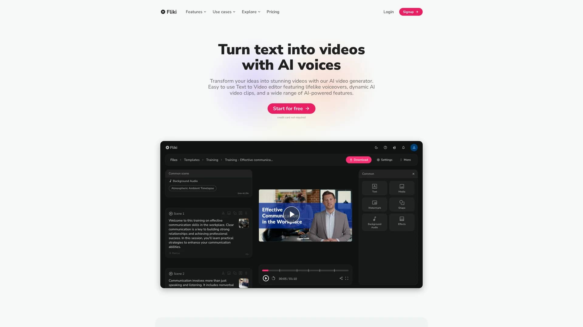 fliki homepage
