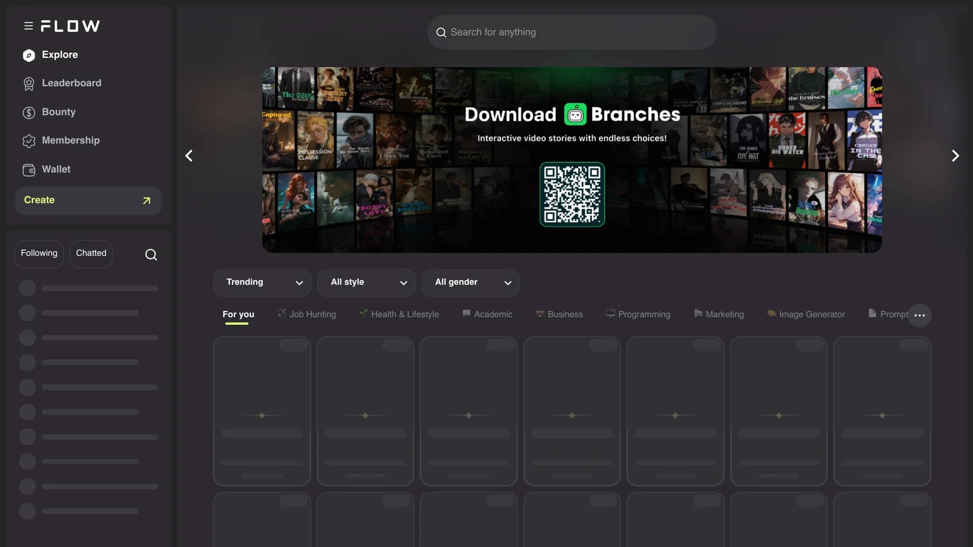 flowgpt homepage