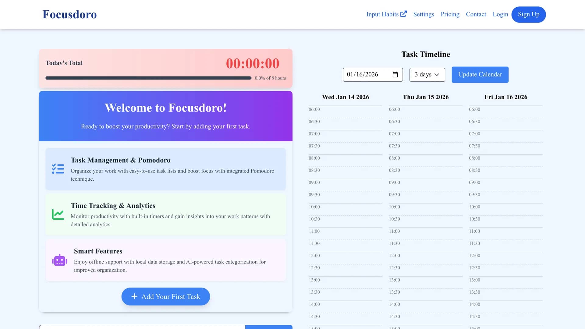 focusdoro homepage