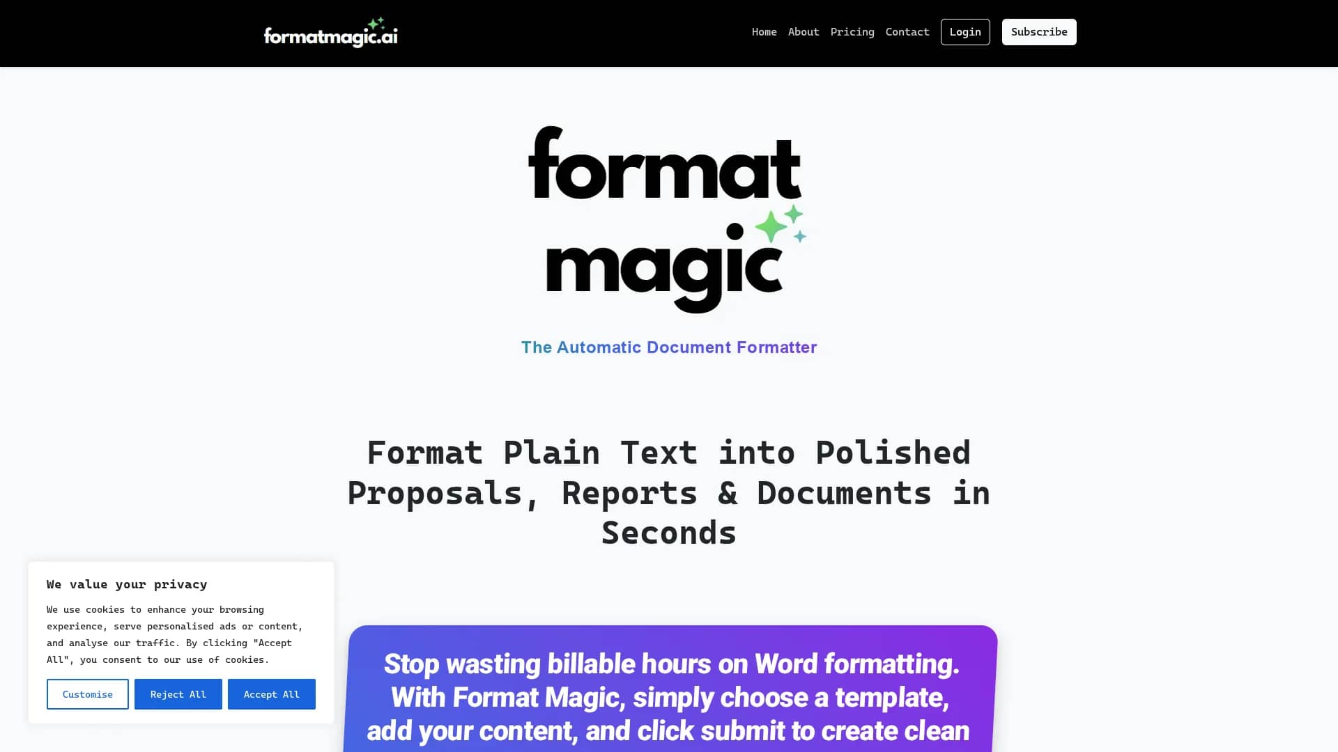 format-magic homepage