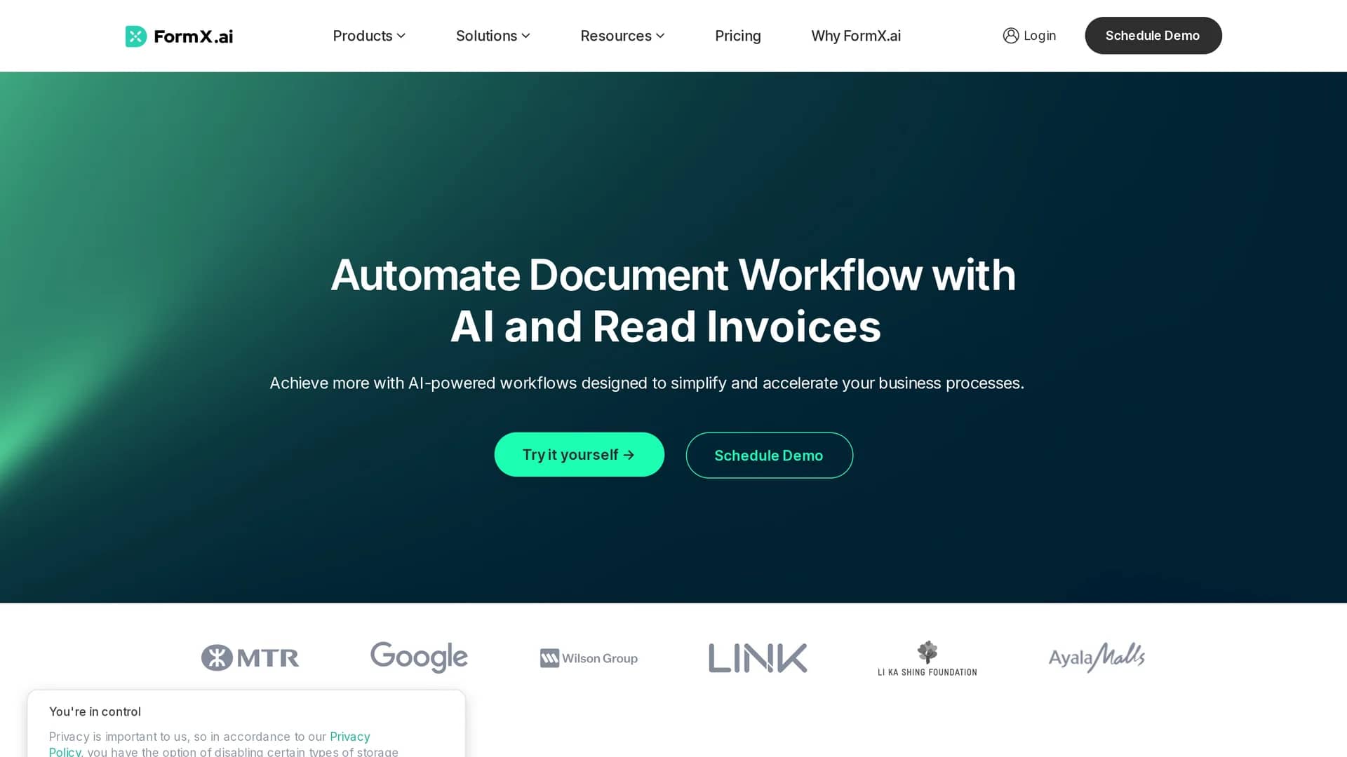 formx-ai homepage