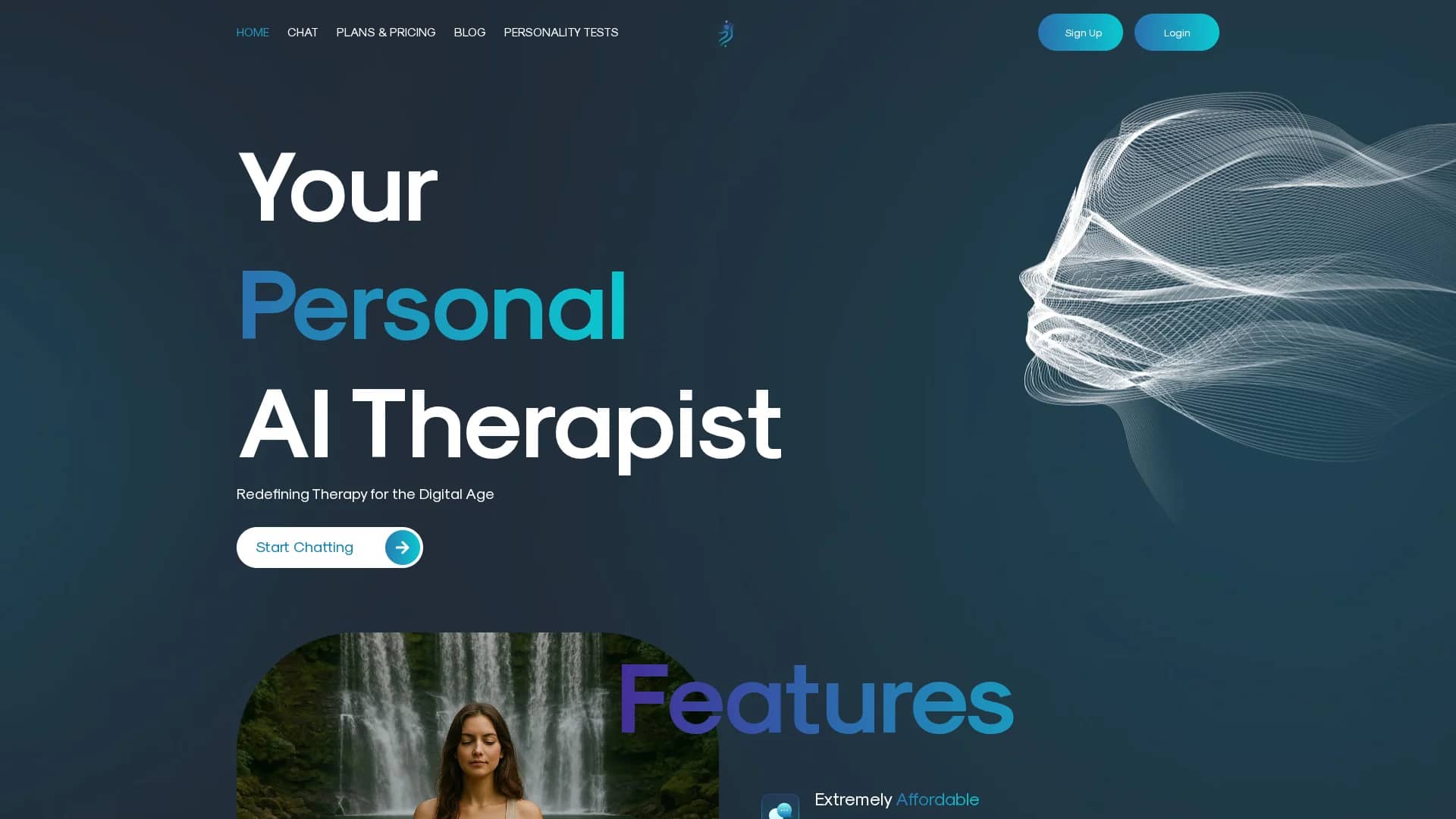free-ai-therapist homepage