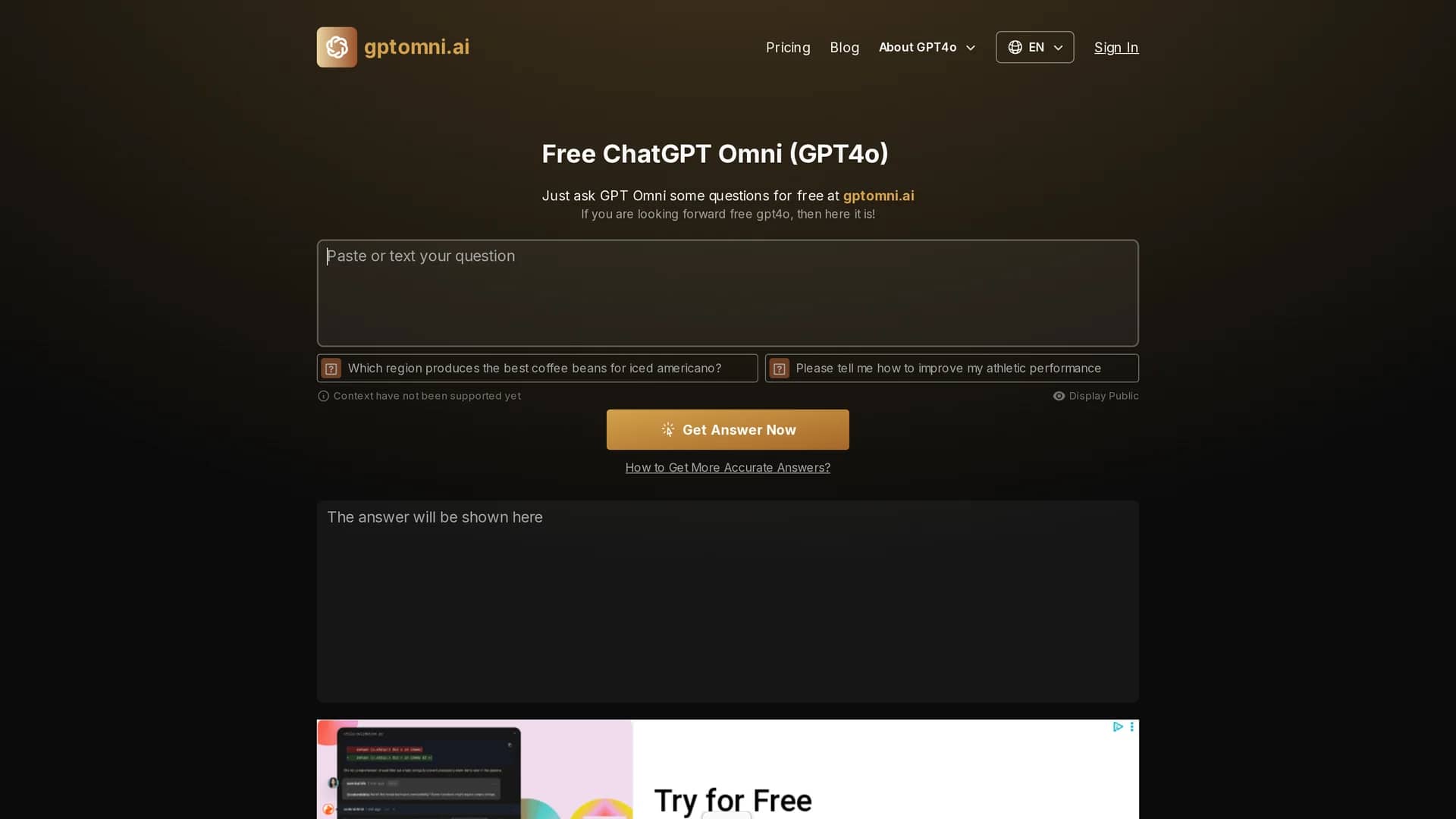 free-chatgpt-omni homepage