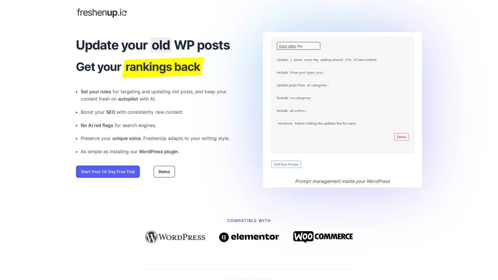 freshenup-io homepage