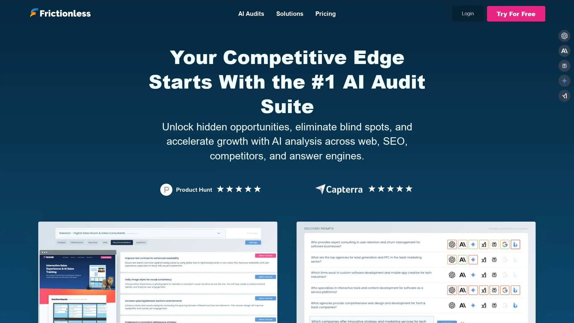 frictionless homepage
